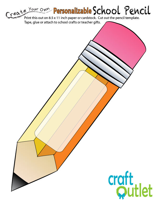 Back to School Apple with Pencil Printable Craft Outlet / inspiration