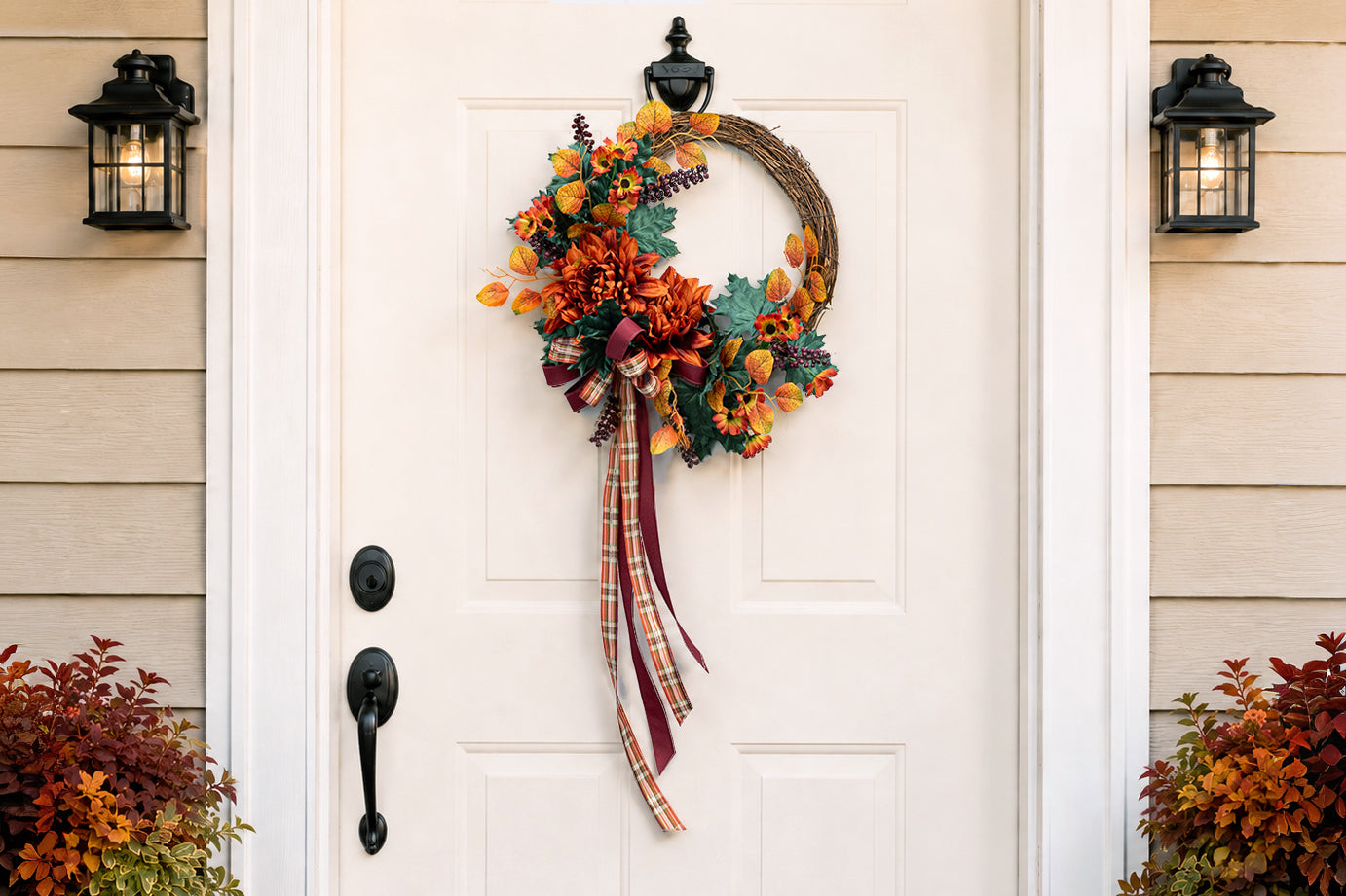 Rich Fall Colors: An Easy Floral Grapevine Wreath