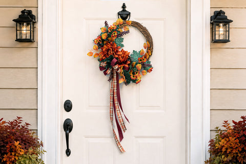 Rich Fall Colors: An Easy Floral Grapevine Wreath