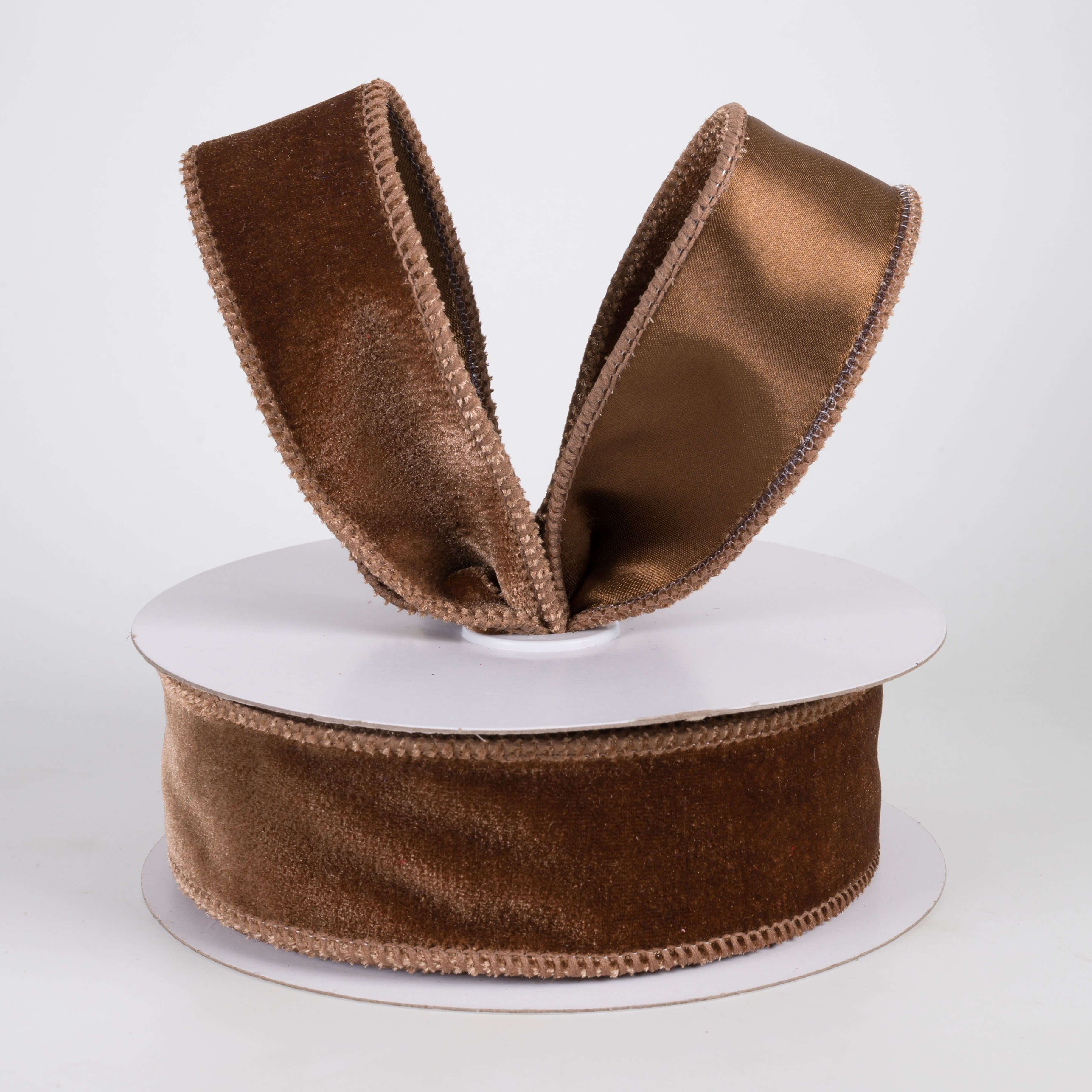 1.5" Deluxe Velvet Satin Backing Ribbon: Chocolate (10 Yards) Lifestyle Photo