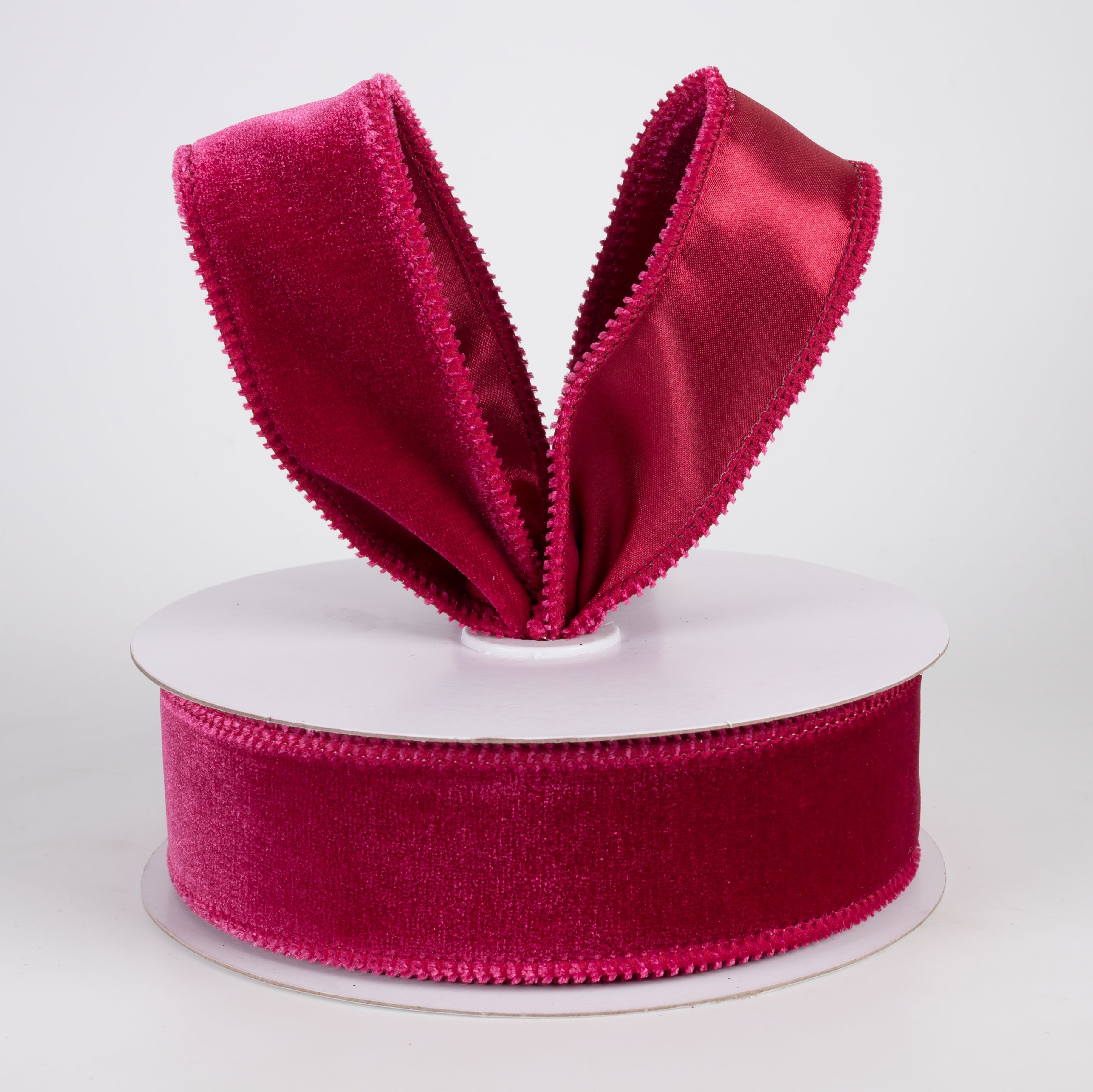 1.5" Deluxe Velvet Satin Backing Ribbon: Cranberry Red (10 Yards) Lifestyle Photo
