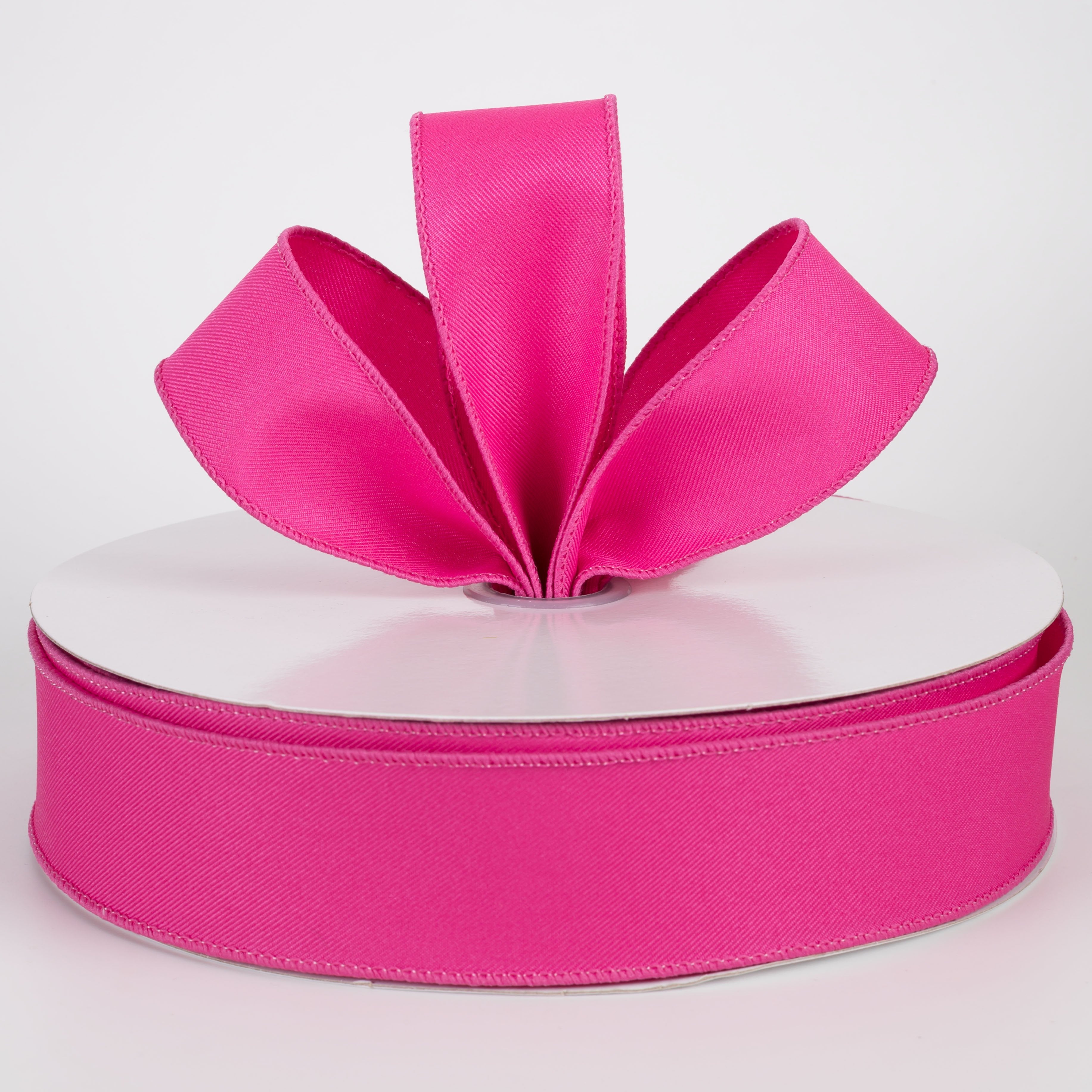 1.5" Diagonal Weave Fabric Ribbon: Hot Pink (50 Yards) Lifestyle Photo