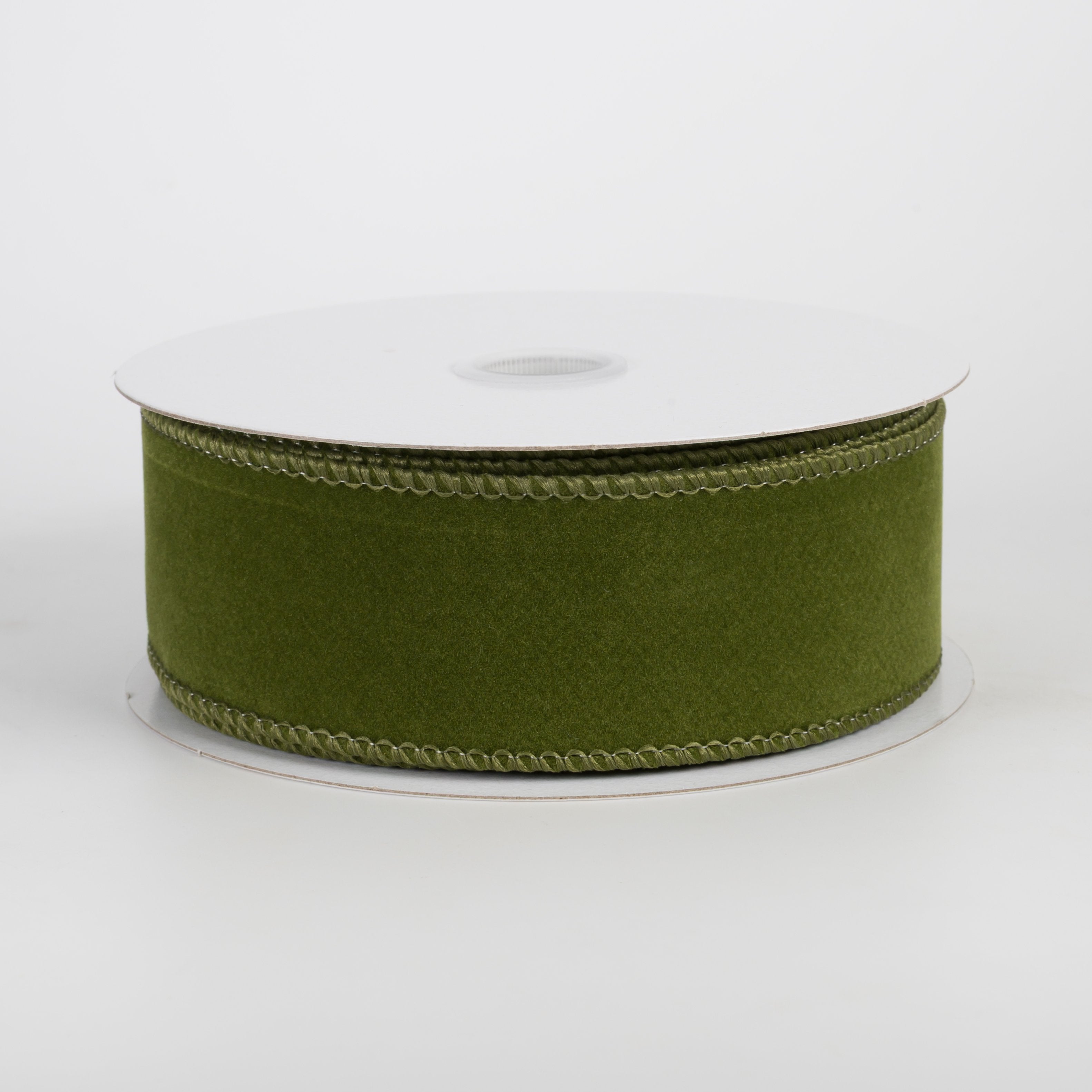 1.5" Flat Velvet Ribbon: Moss Green (10 Yards) Item Number: 61624-09-08