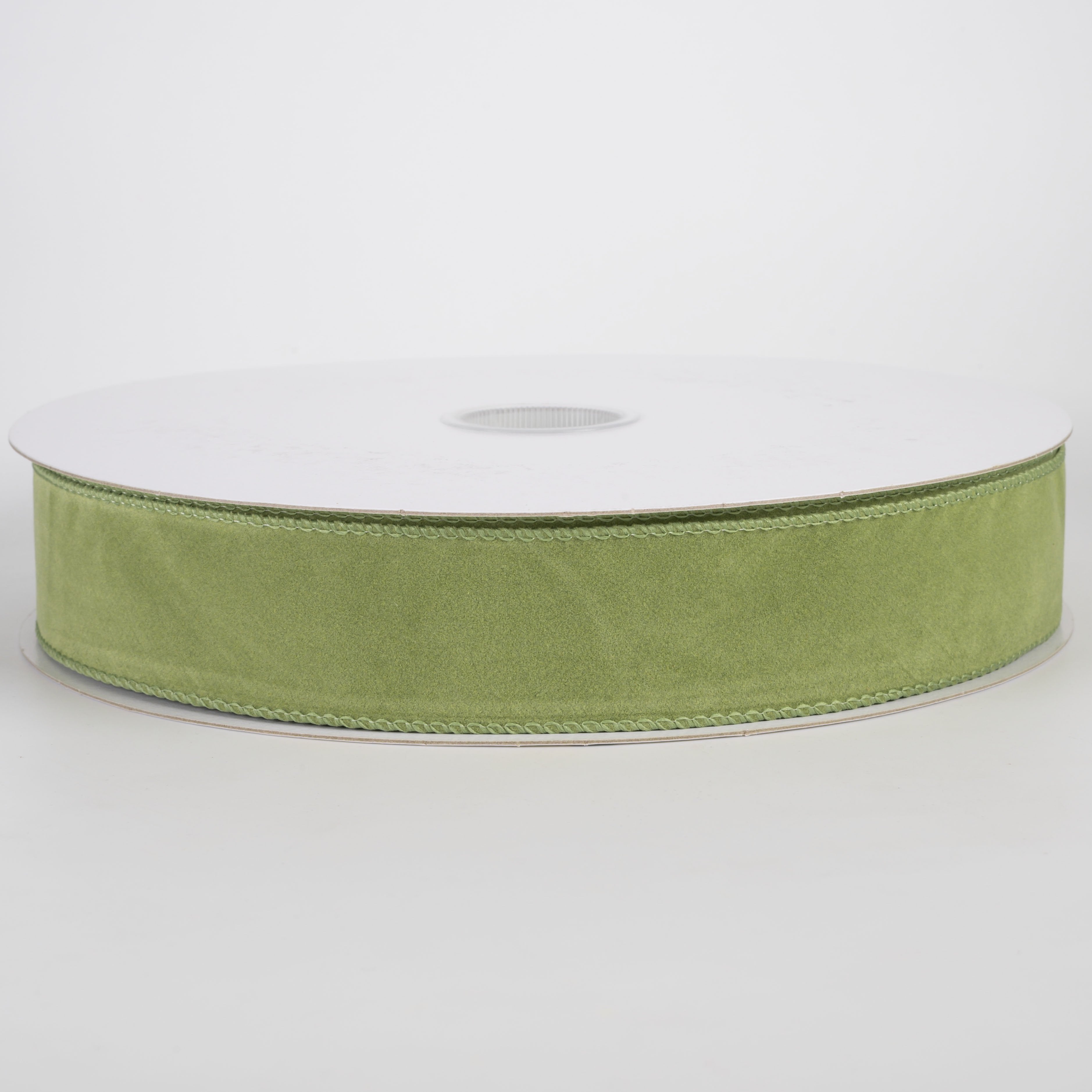 1.5" Flat Velvet Ribbon: Sage Green (50 Yards) Item Number: 861-09-617