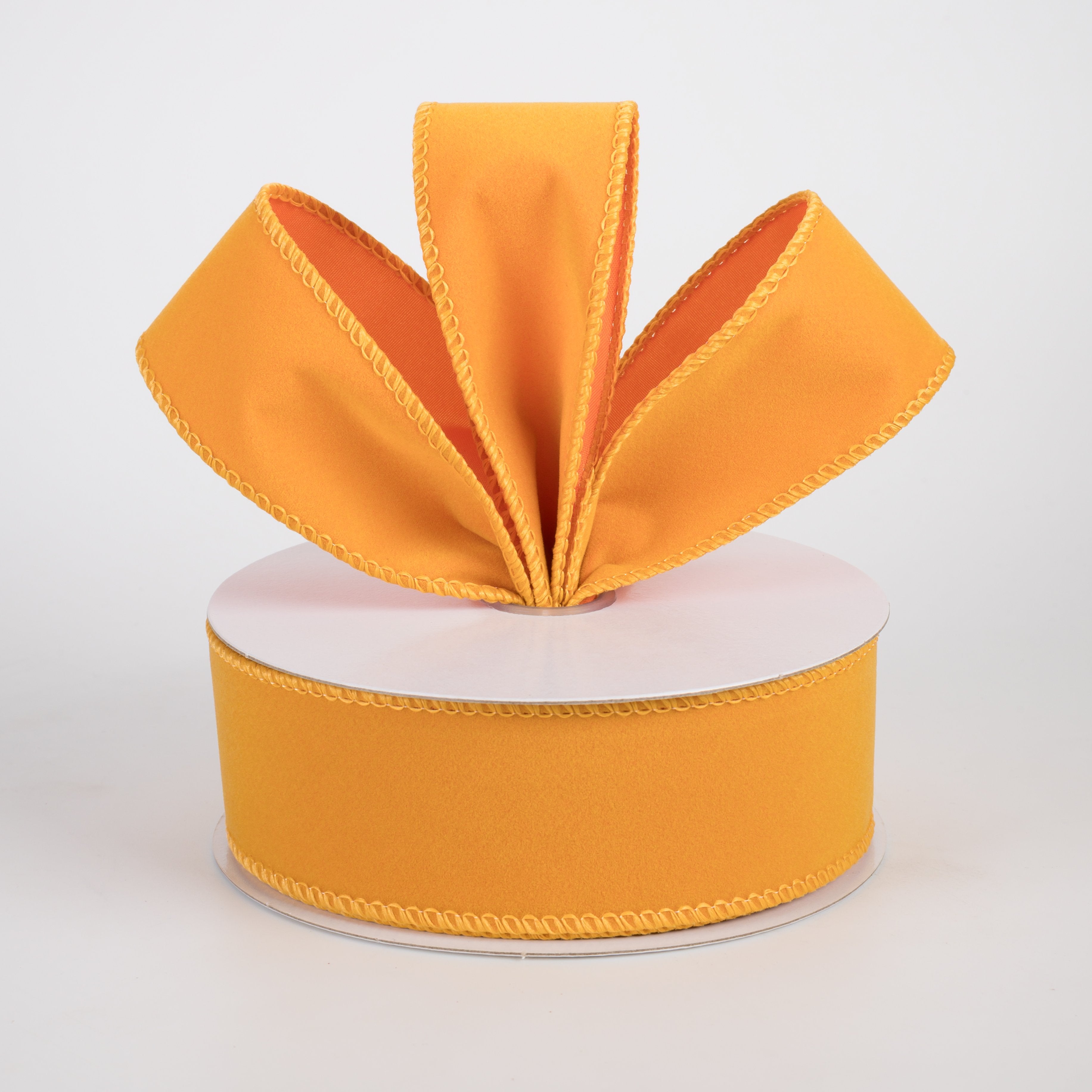 1.5" Flat Velvet Ribbon: Sunflower Yellow (10 Yards) Lifestyle Photo
