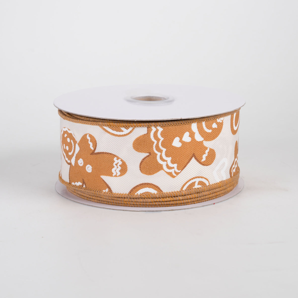 1.5" Gingerbread Cookies Ribbon: Ivory (10 Yards) Item Number: RGH1522C2