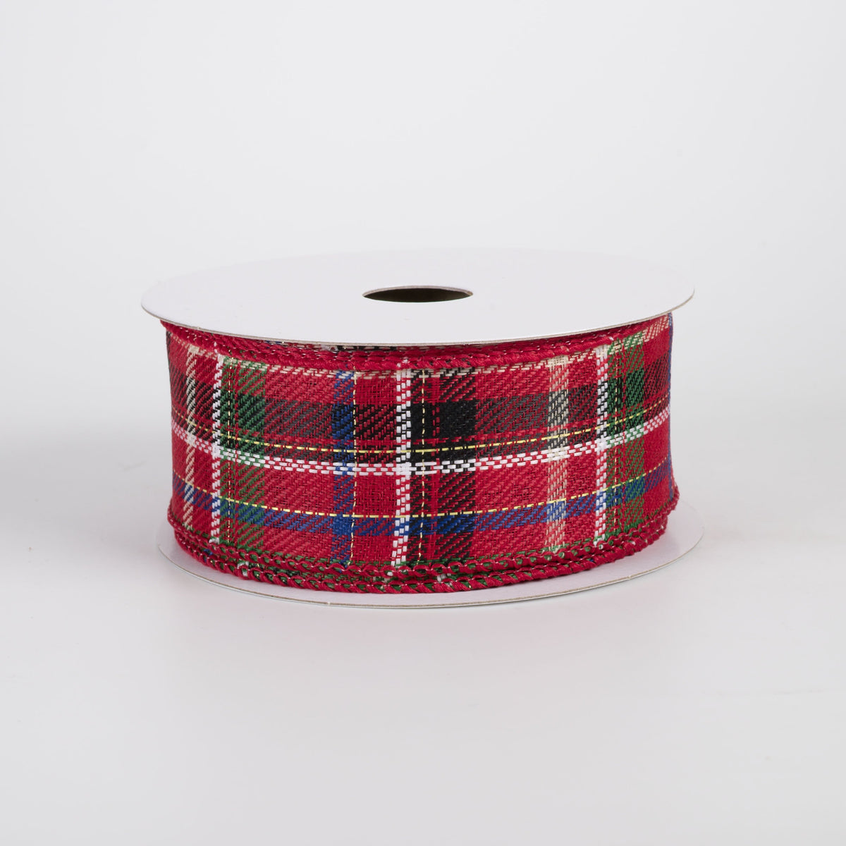 1.5" Homespun Laurel Plaid Ribbon: Red, Green & Blue (10 Yards) Item Number: 71677-09-25