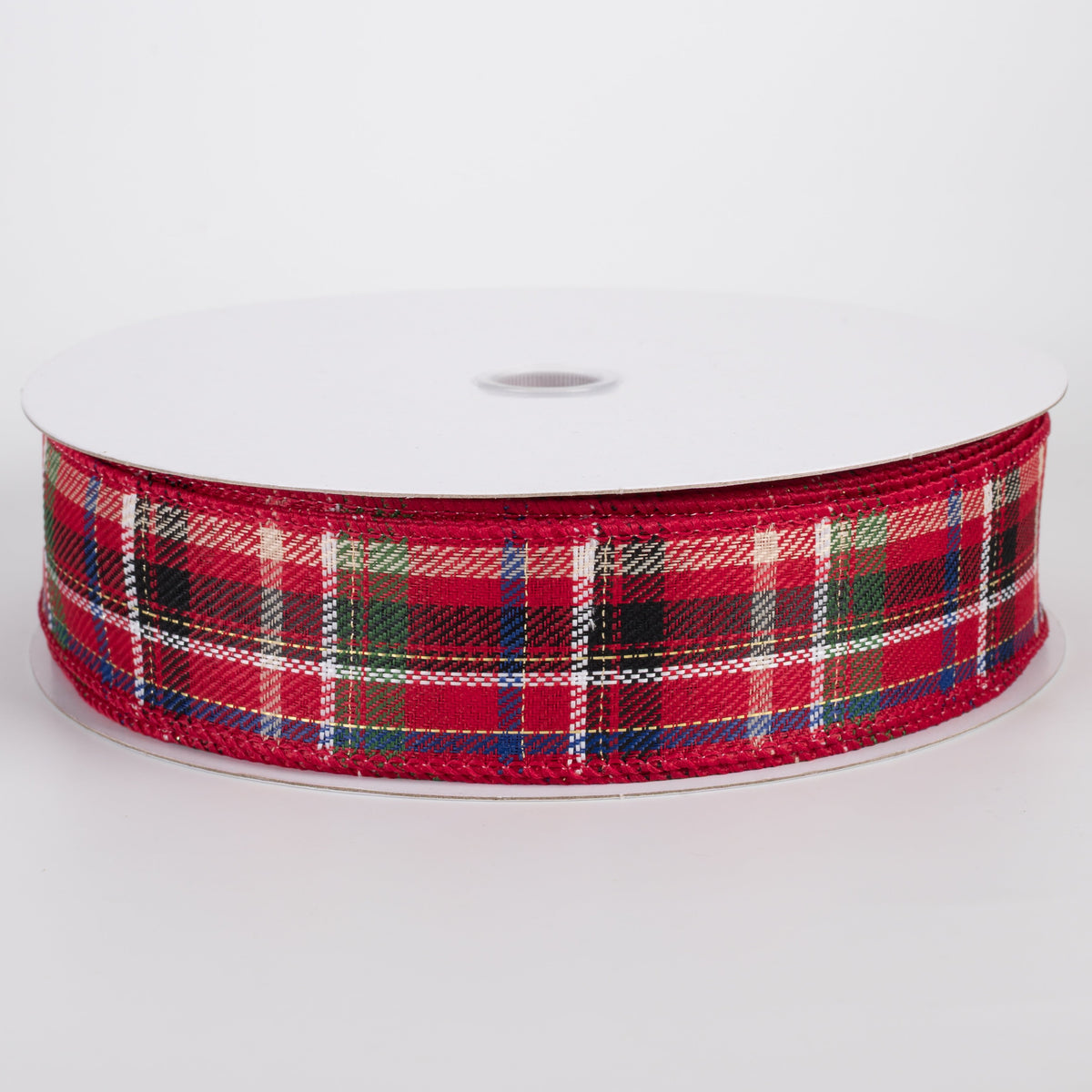1.5" Homespun Laurel Plaid Ribbon: Red, Green & Blue (50 Yards) Item Number: 871-09-632