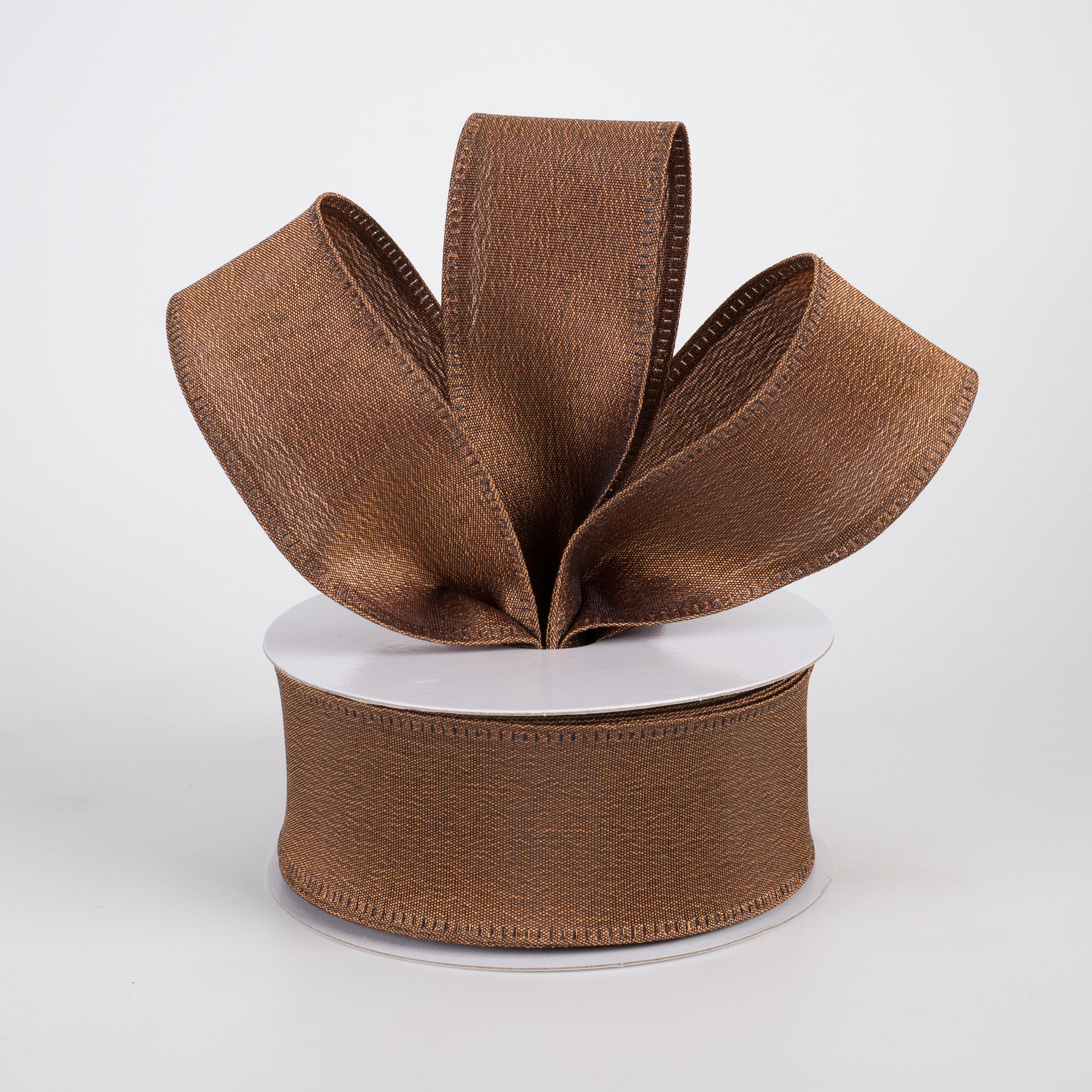 1.5" Metallic Satin Ribbon: Brown (10 Yards) Lifestyle Photo