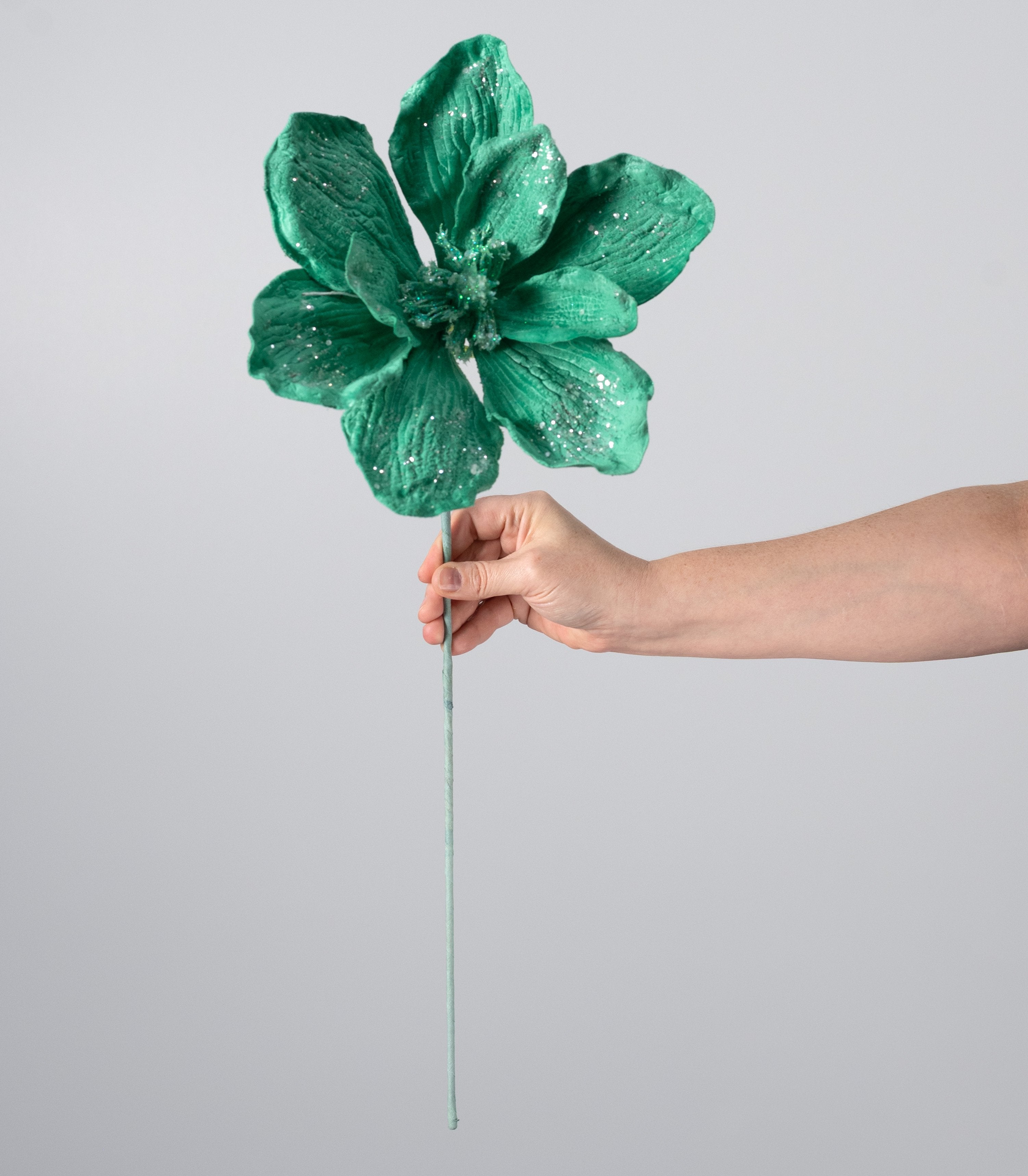 10" x 24" Velvet Magnolia Stem: Mint Green detail photo 3