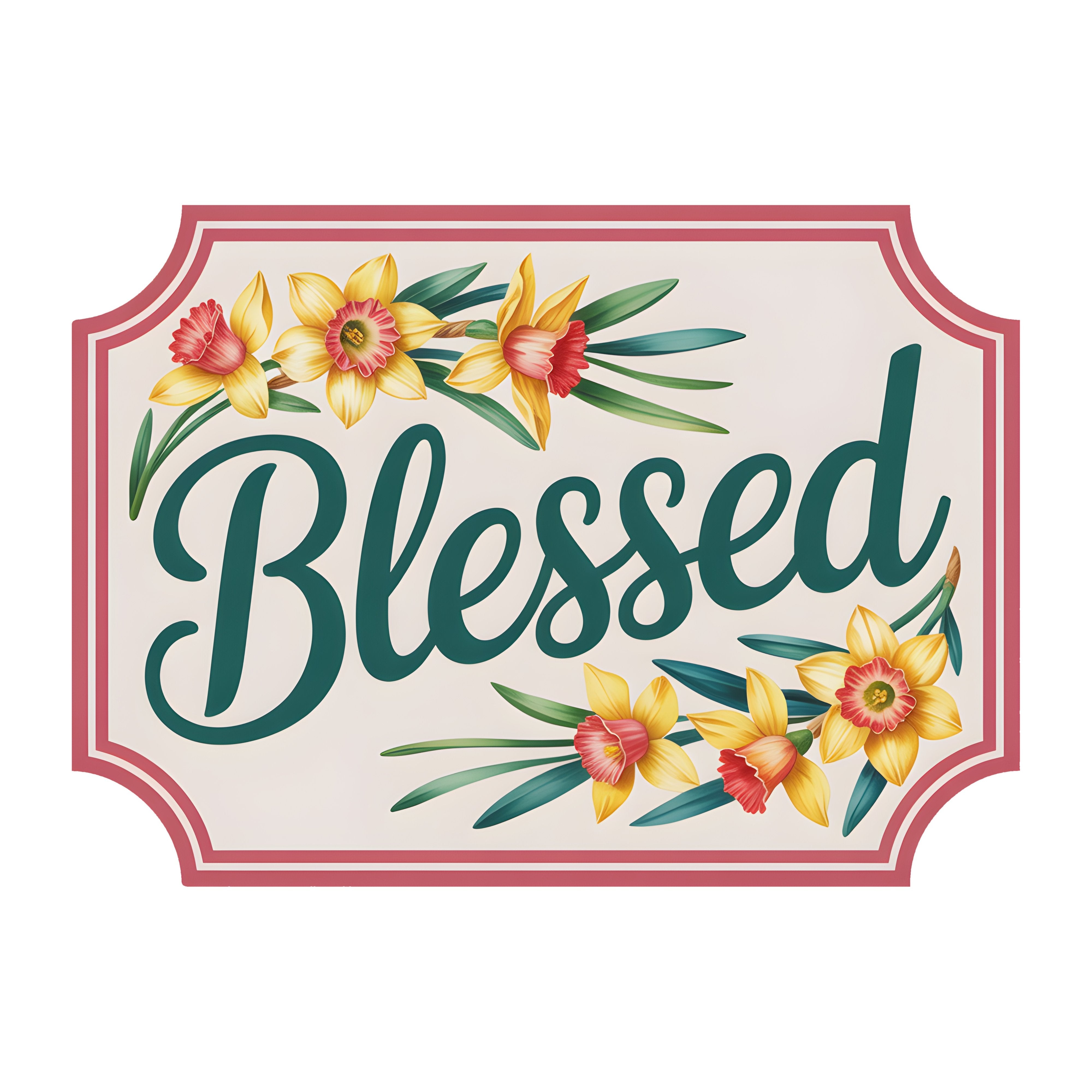 10.5" Bracket Waterproof Sign: Blessed Spring Daffodils Item Number: CD1196NH-105