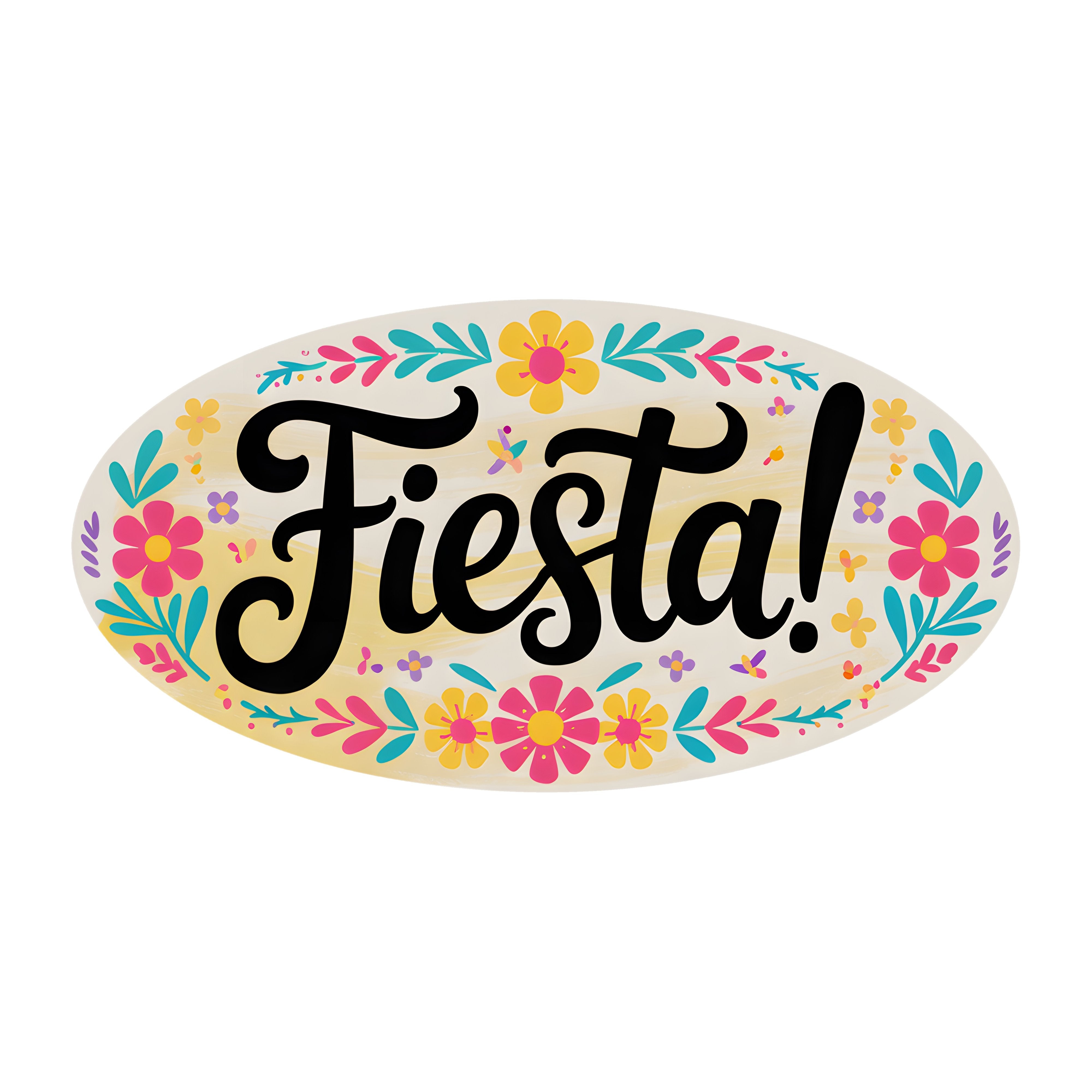 10.5" Oval Waterproof Sign: Fiesta Folk Art Floral Item Number: CD1311NH-105