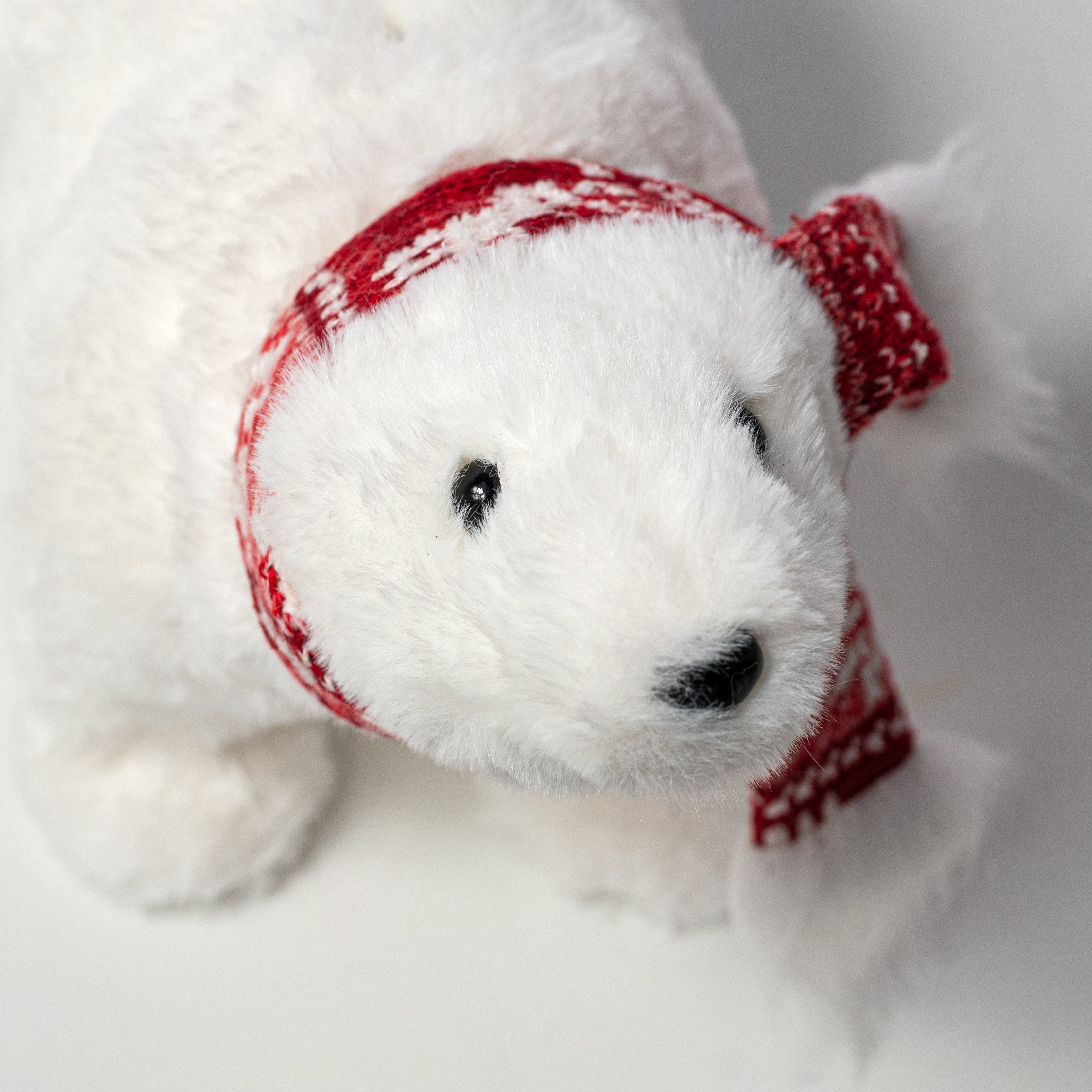 10.5" Polar Bear with Scarf Ornament: White detail photo 3