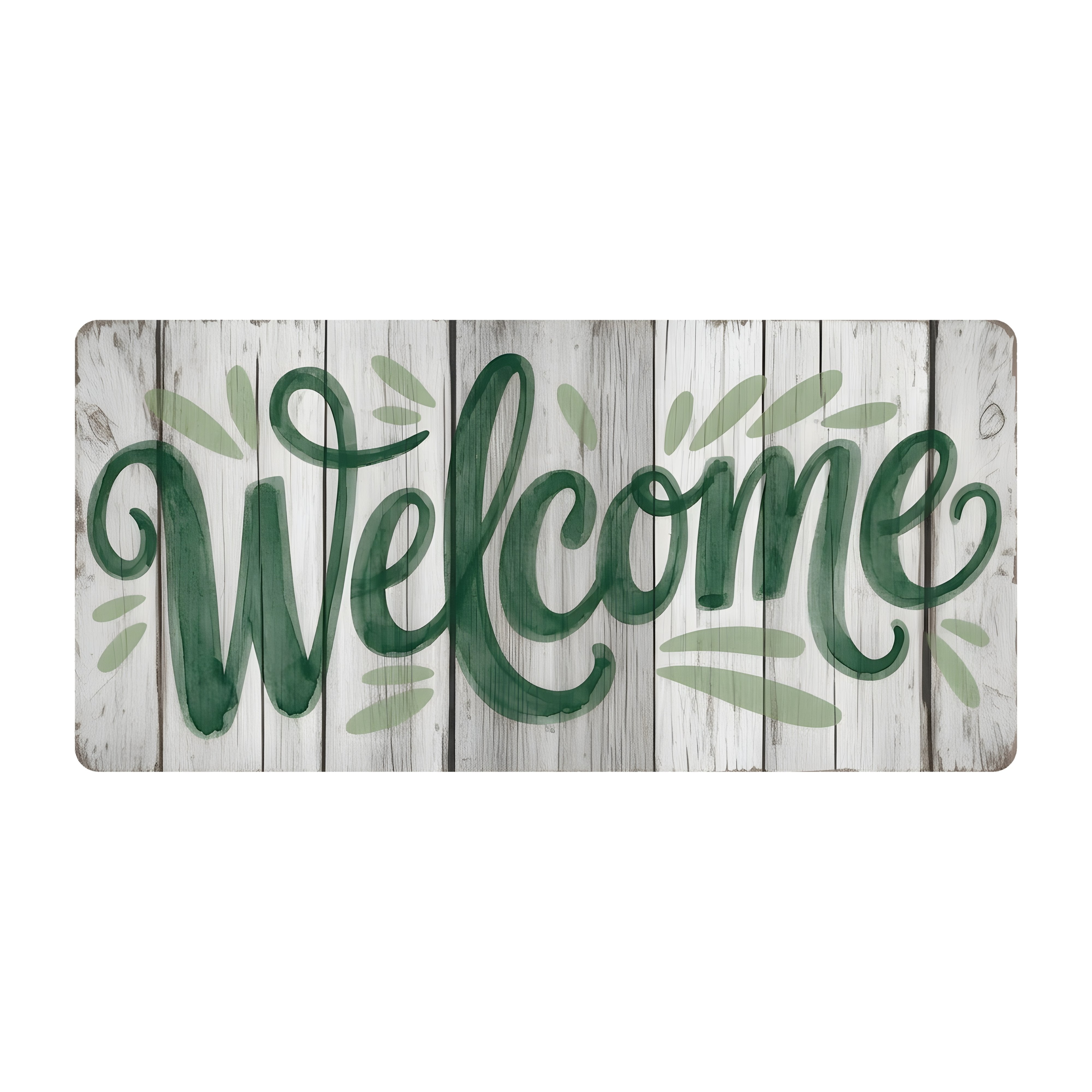 10.5" Rectangle Waterproof Sign: Green Farmhouse Welcome Item Number: CD1251NH-105