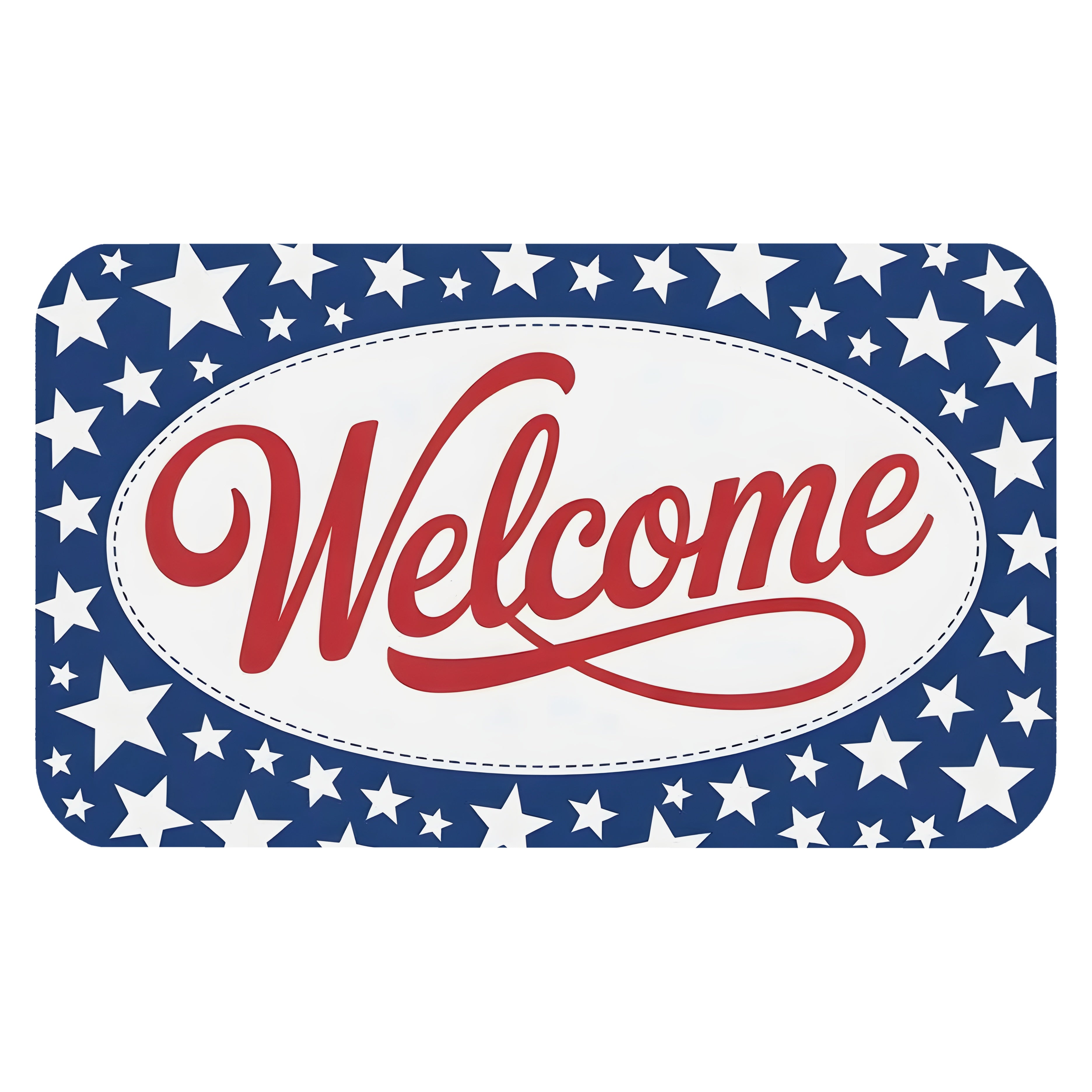 10.5" Rectangle Waterproof Sign: Patriotic Stars Welcome Item Number: CD1373NH-105
