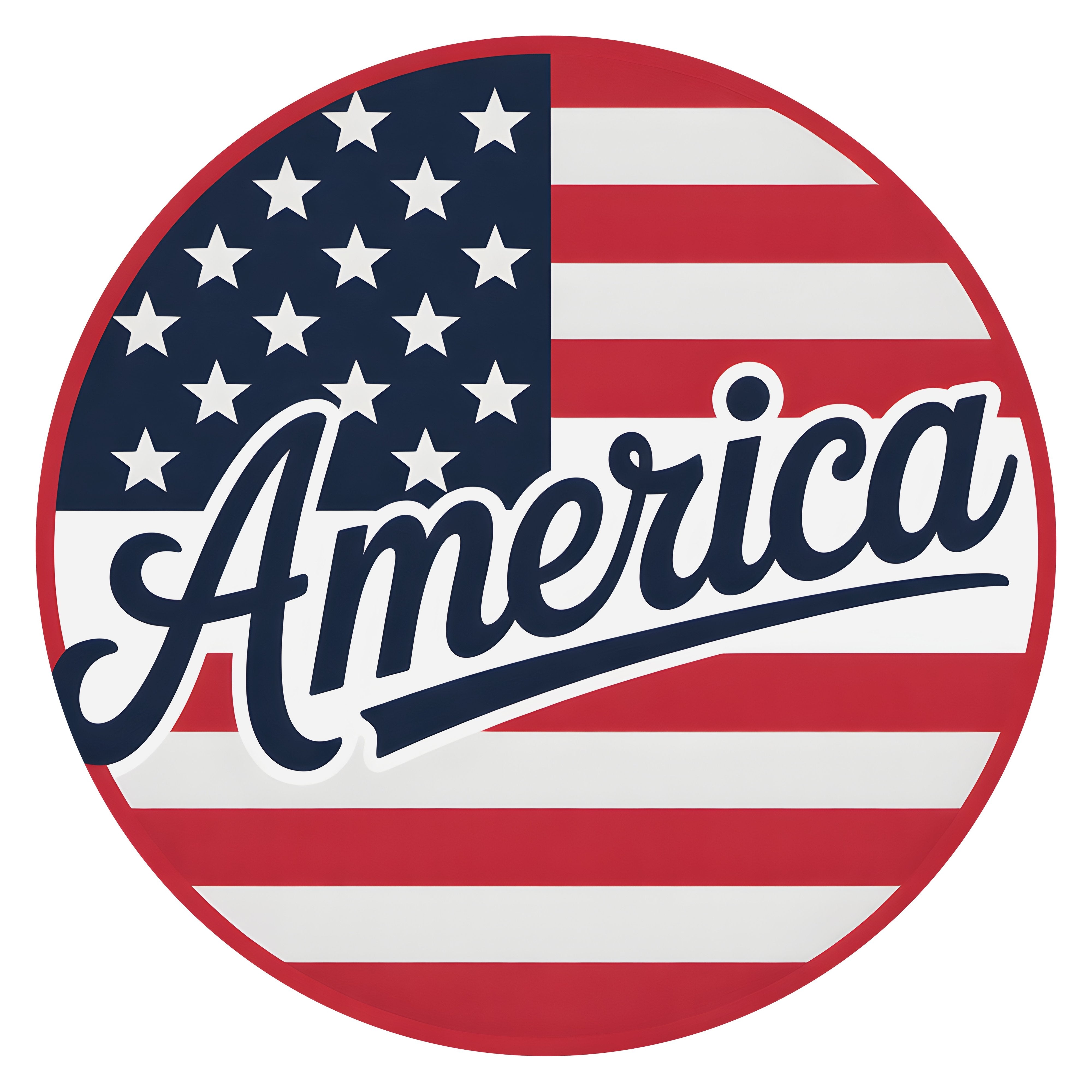 10.5" Round Waterproof Sign: America Bold Stars and Stripes Item Number: CD1434NH-105