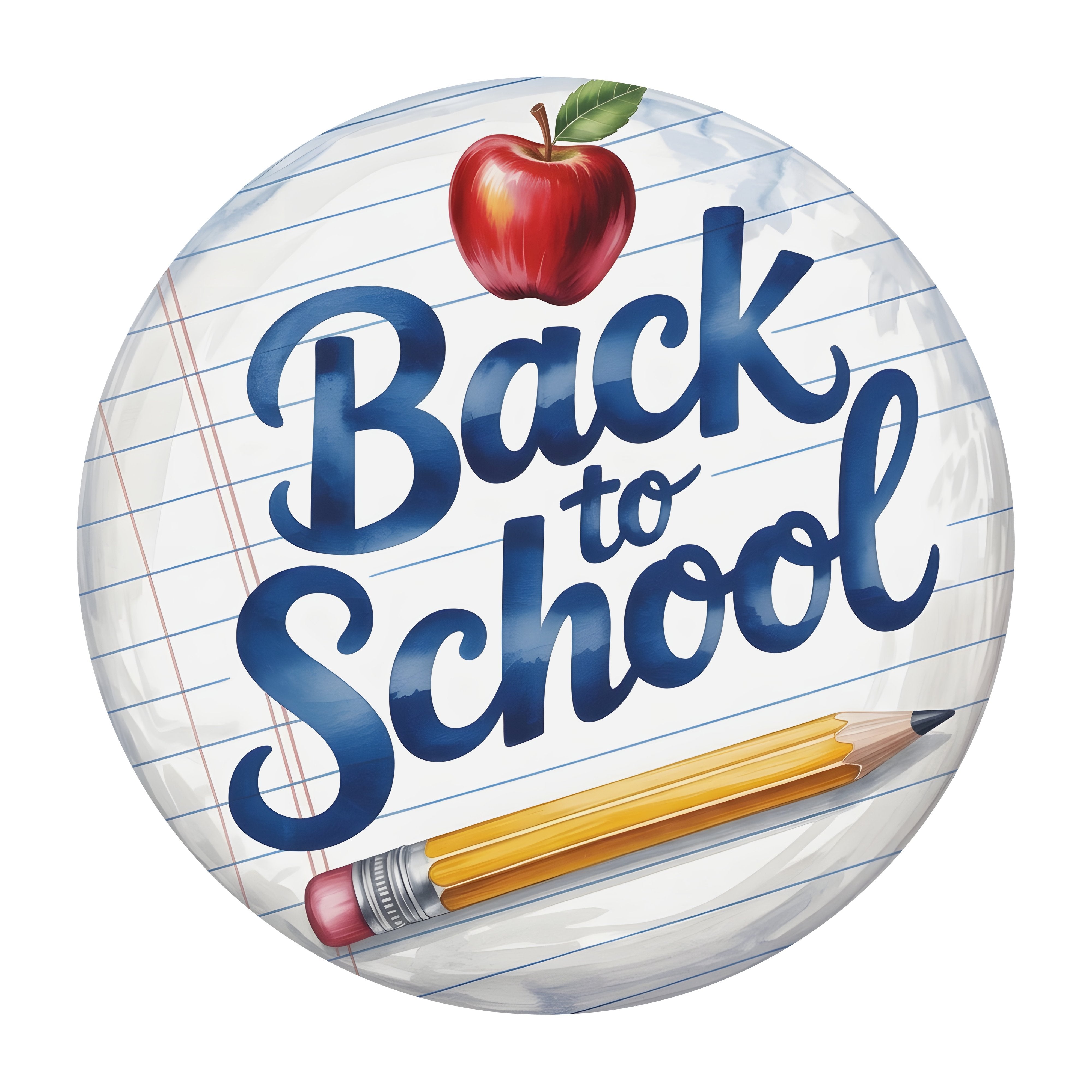10.5" Round Waterproof Sign: Back to School Apple and Pencil Item Number: CD1316NH-105