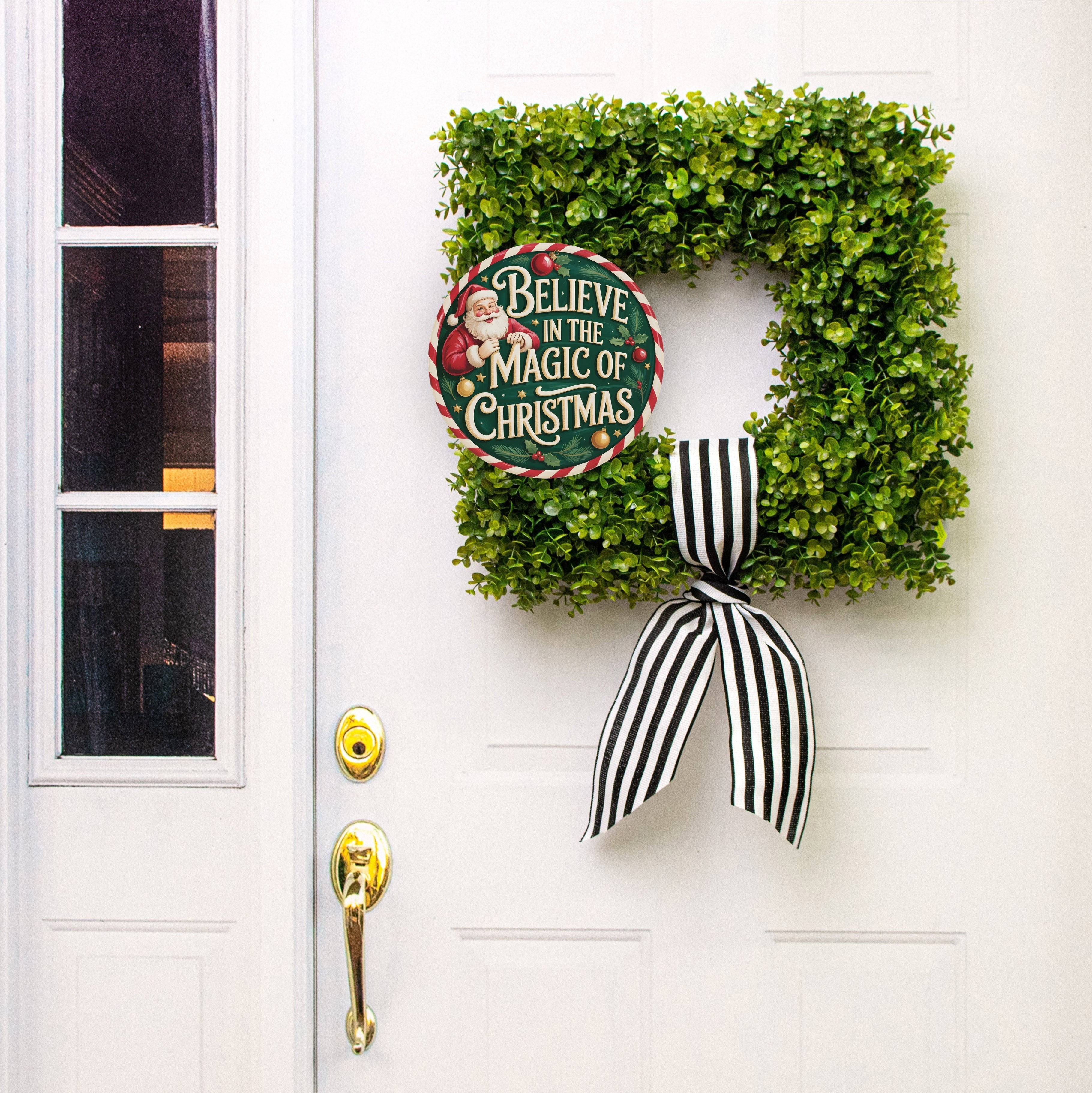 10.5" Round Waterproof Sign: Believe in the Magic of Christmas Lifestyle Photo