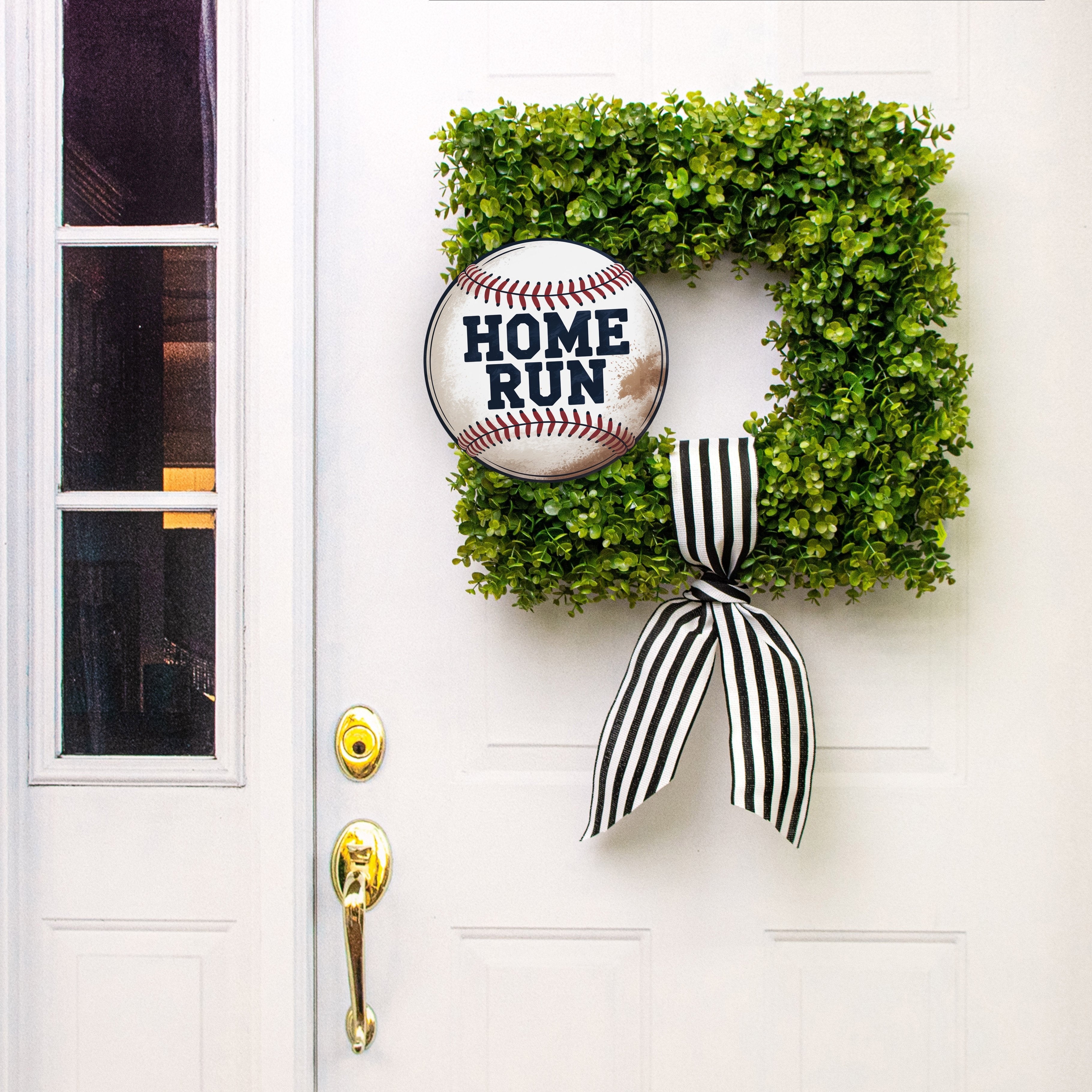 10.5" Round Waterproof Sign: Home Run Baseball Lifestyle Photo