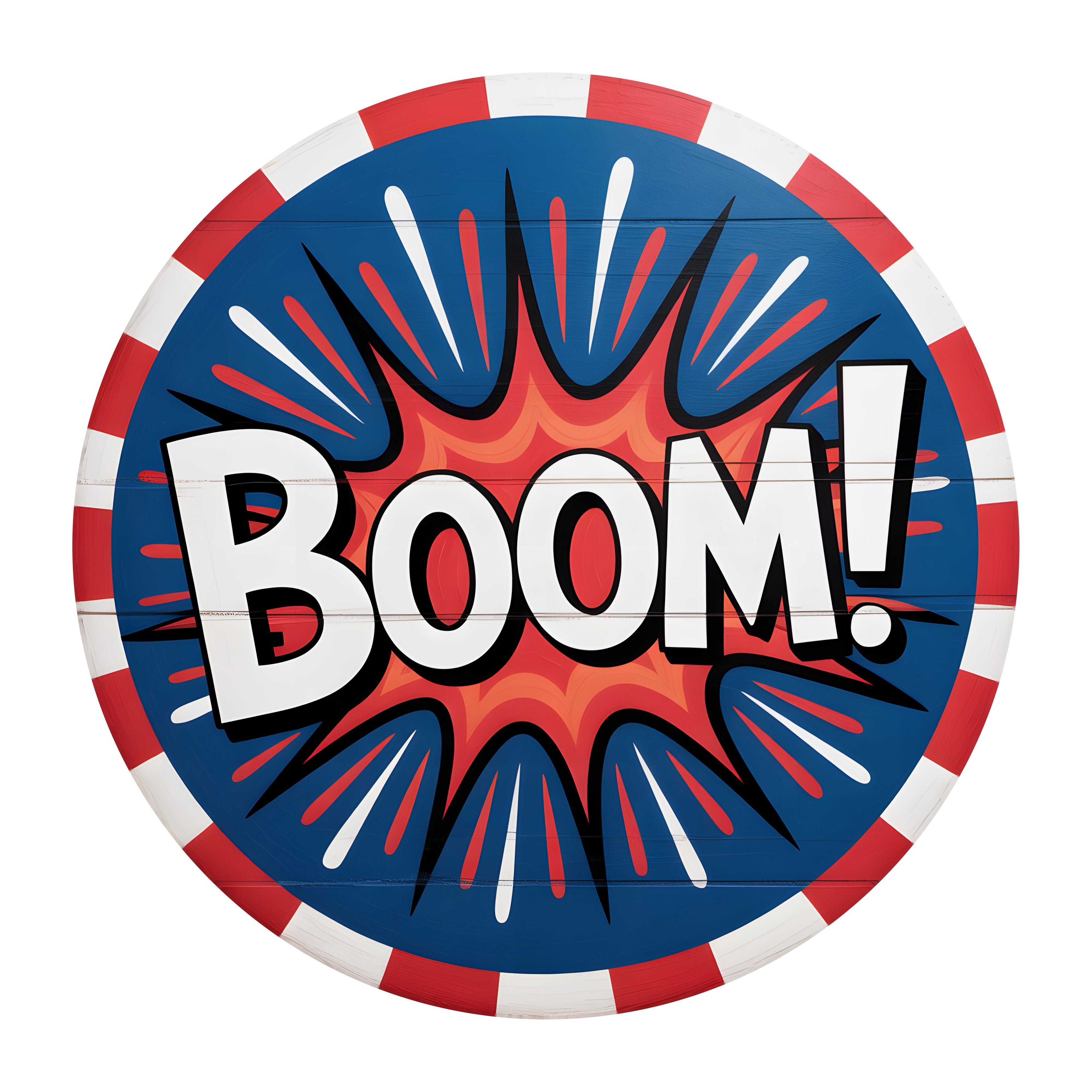 10.5" Round Waterproof Sign: Patriotic Fireworks Boom Burst Item Number: CD1260NH-105