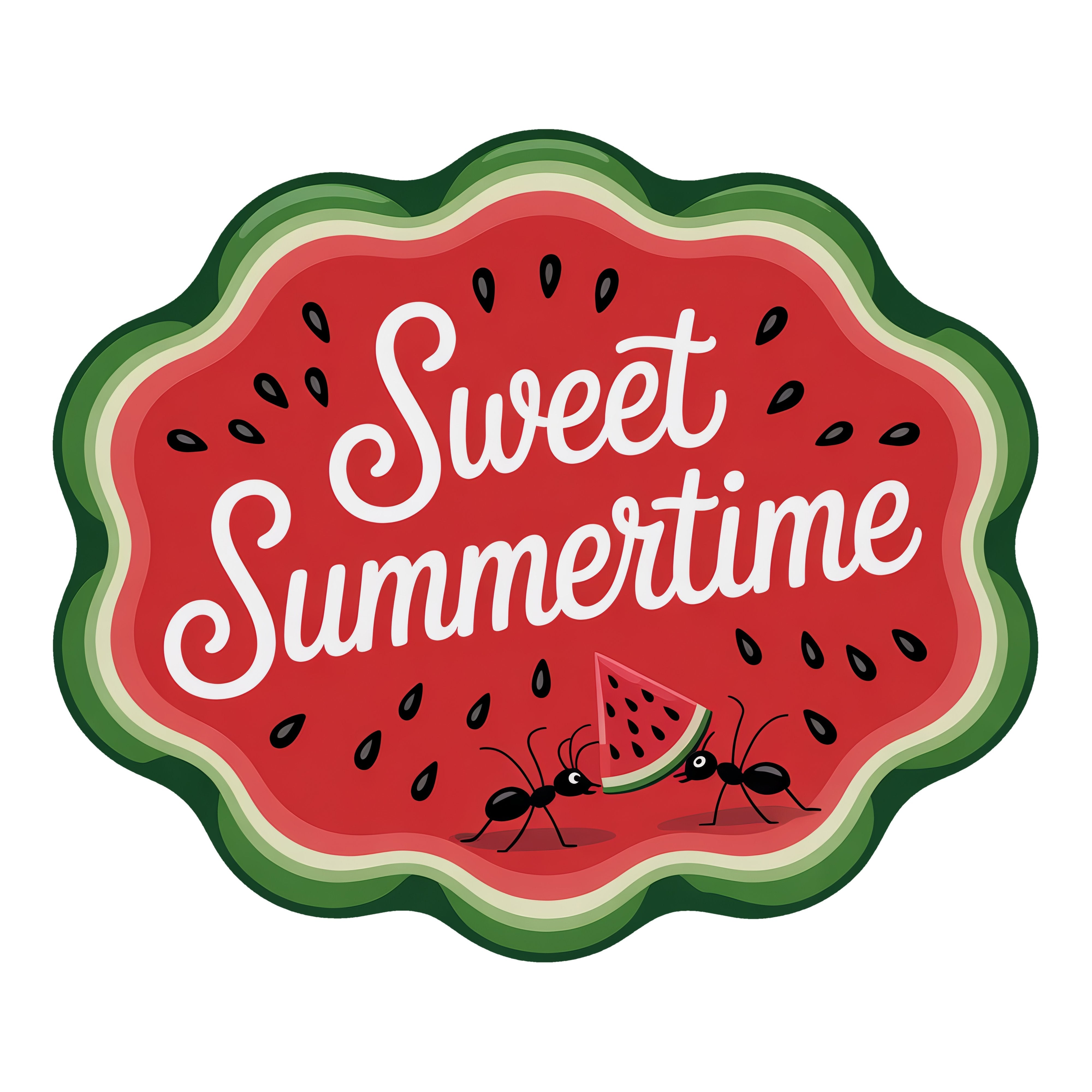 10.5" Scalloped Waterproof Sign: Sweet Summertime Watermelon Ants Item Number: CD1191NH-105