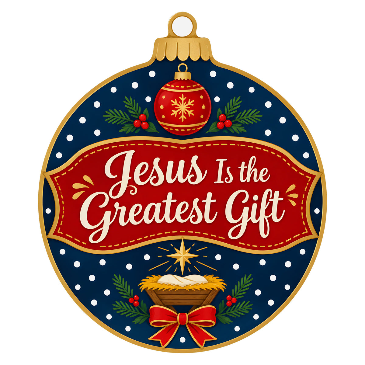 10.5" Waterproof Sign: Jesus Greatest Gift Christmas Ornament Manger Item Number: CD1482NH-105