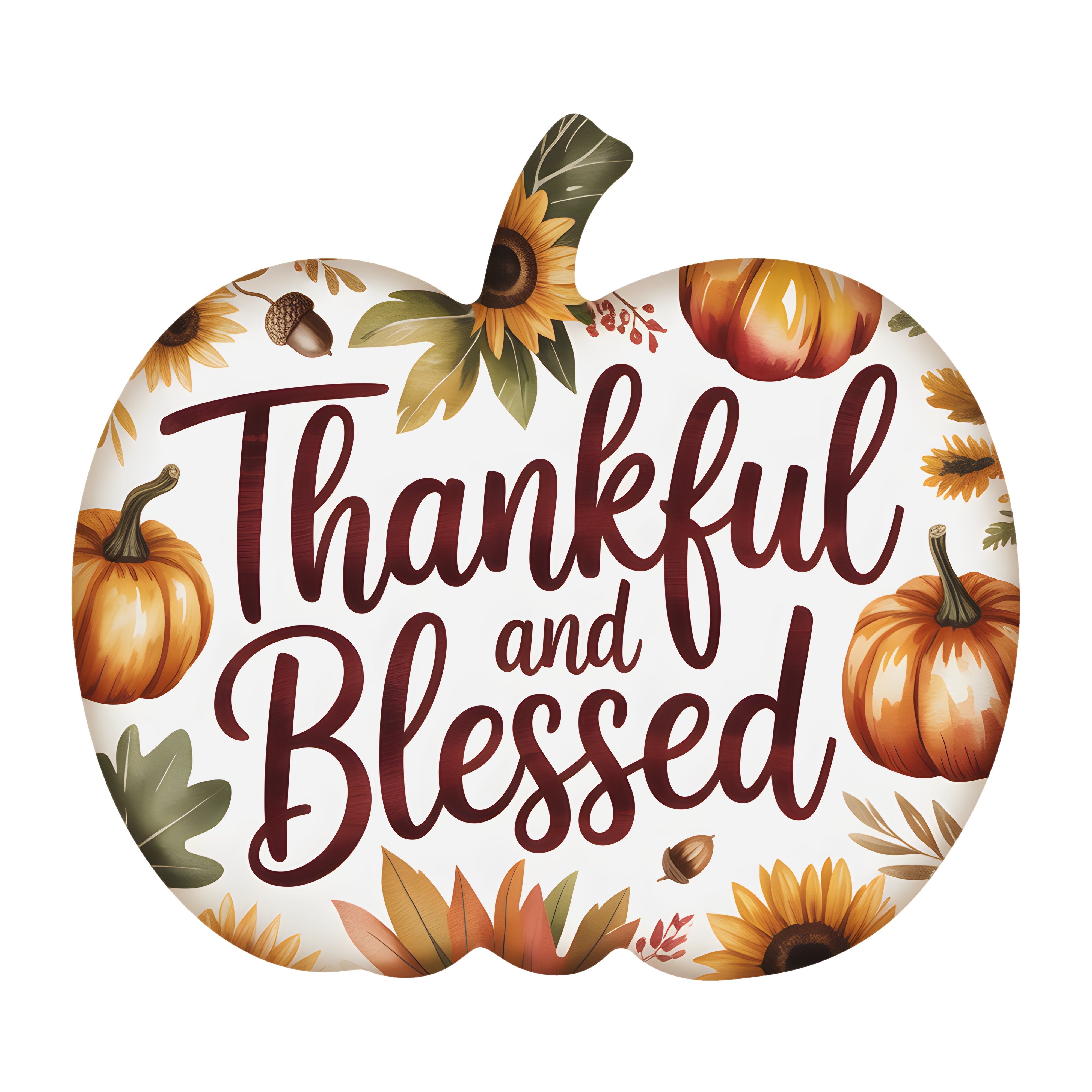 10.5" Waterproof Sign: Thankful and Blessed Fall Pumpkin Item Number: CD1352NH-105