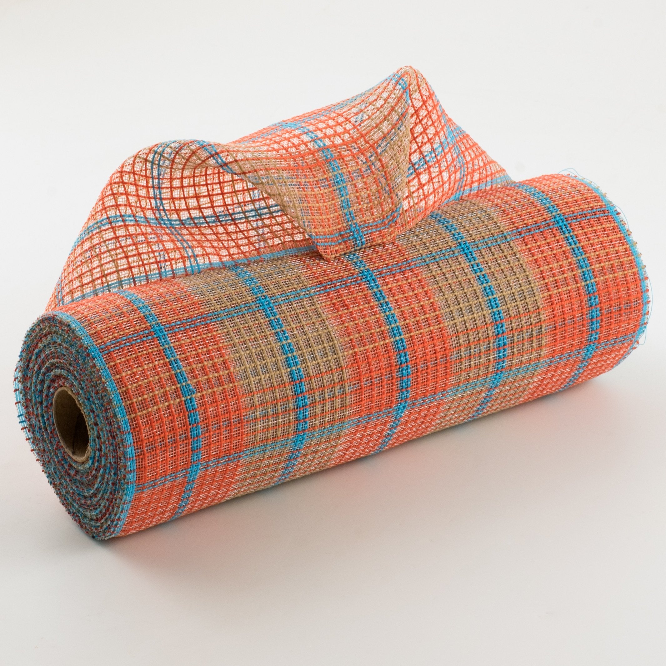 10" Fine Weave Faux Jute Plaid Mesh: Scarecrow Item Number: RY5024X4