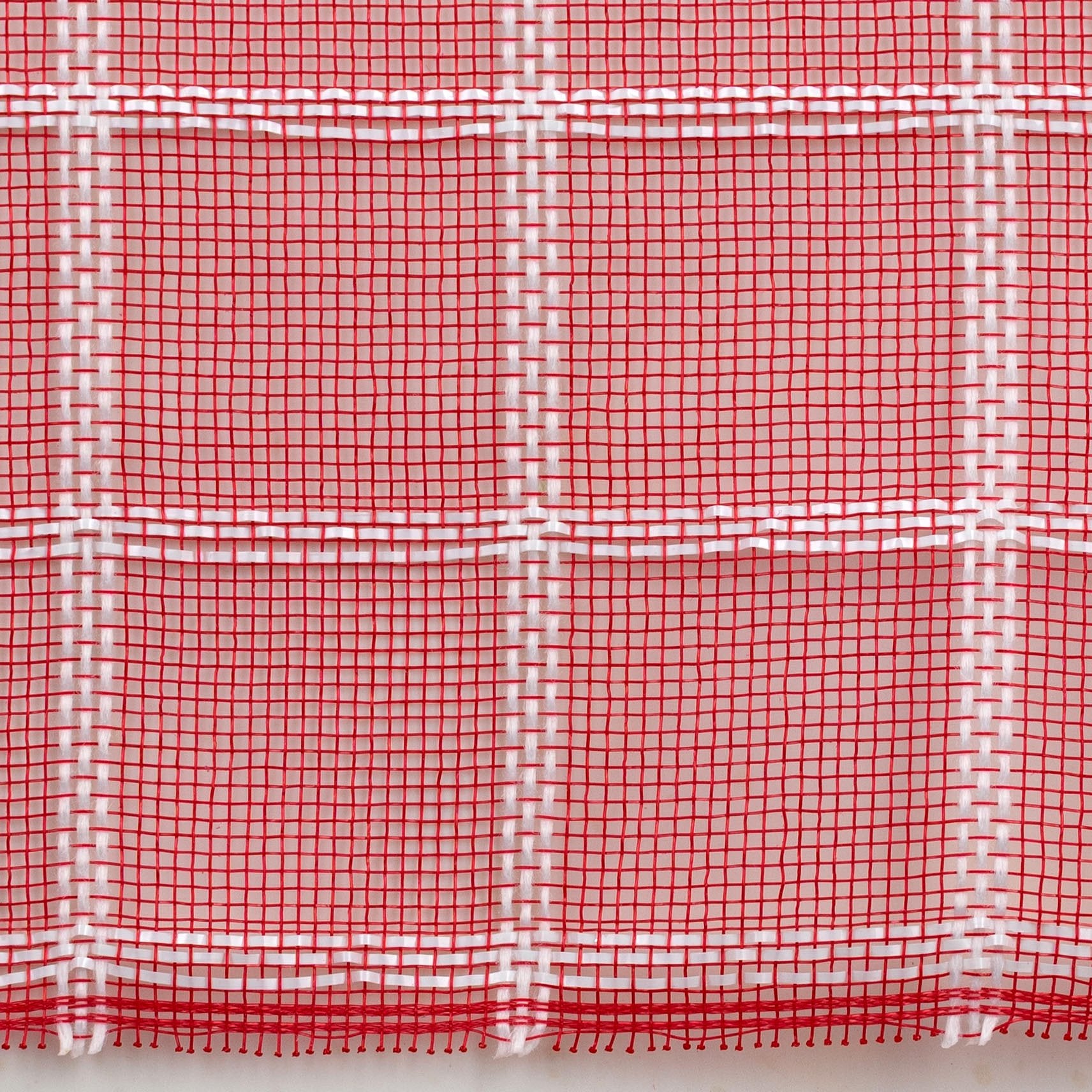 10" Fine Weave Small Check Deco Mesh: Red & White detail photo 3