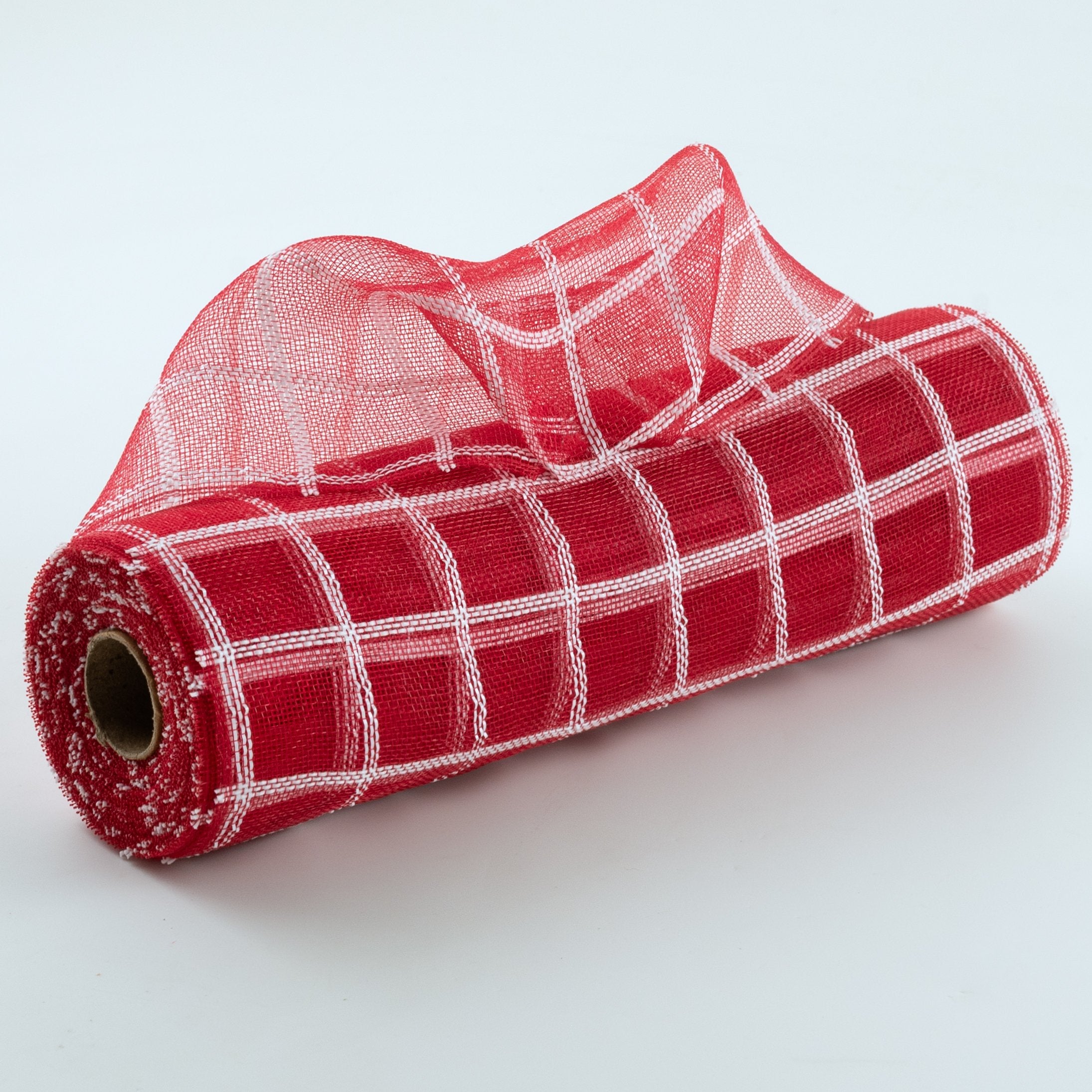 10" Fine Weave Small Check Deco Mesh: Red & White Item Number: RY501349