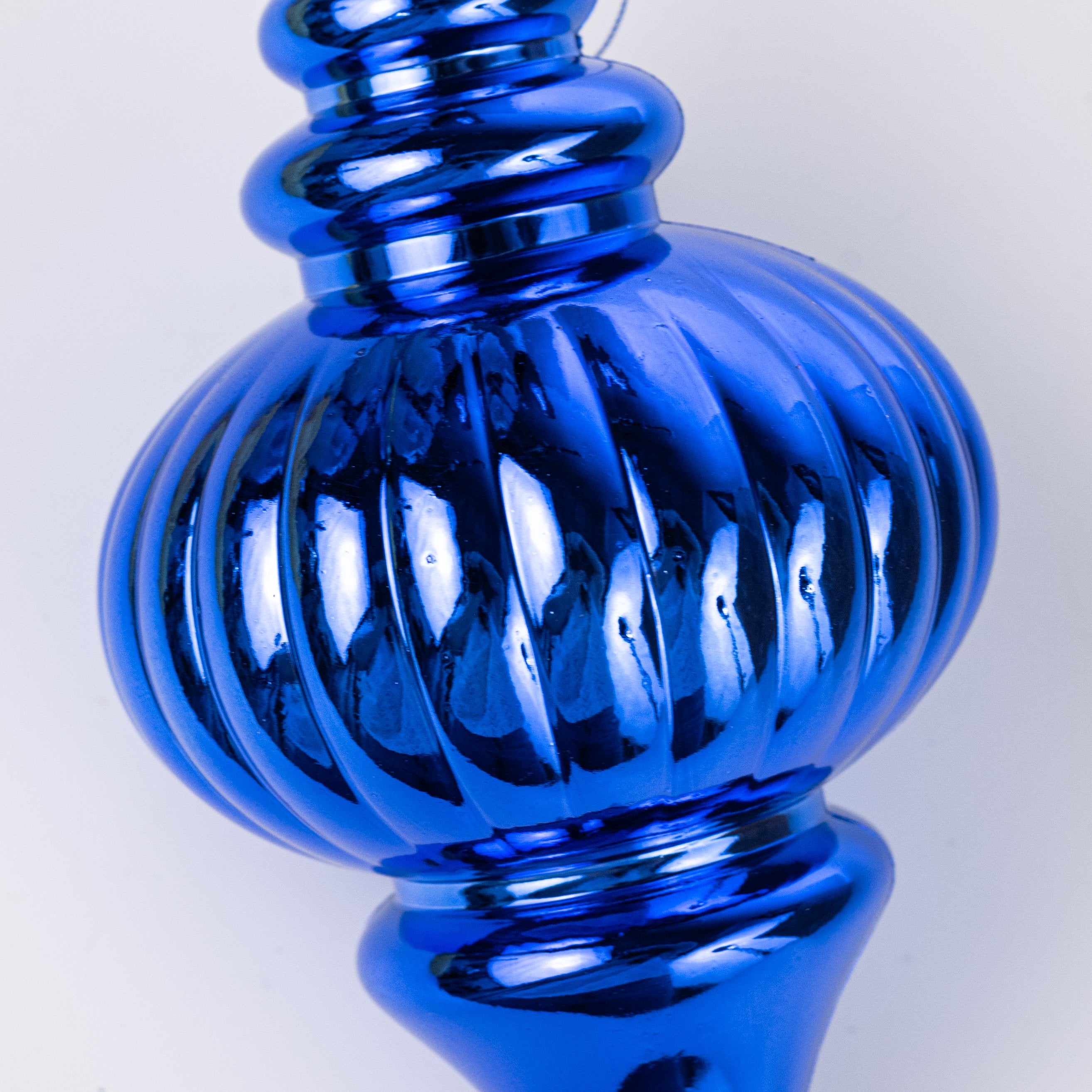 10" Finial Ornament: Metallic Blue detail photo 3