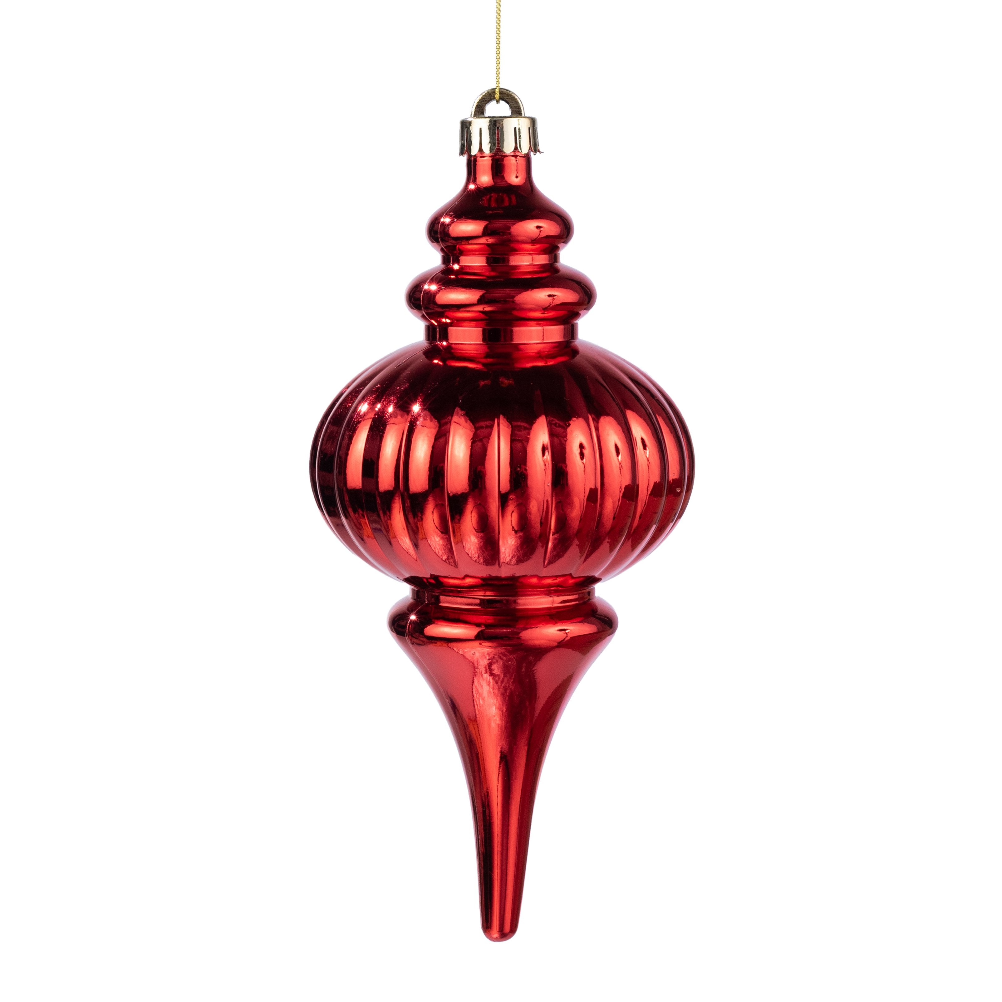 10" Finial Ornament: Metallic Red Item Number: 86958RD