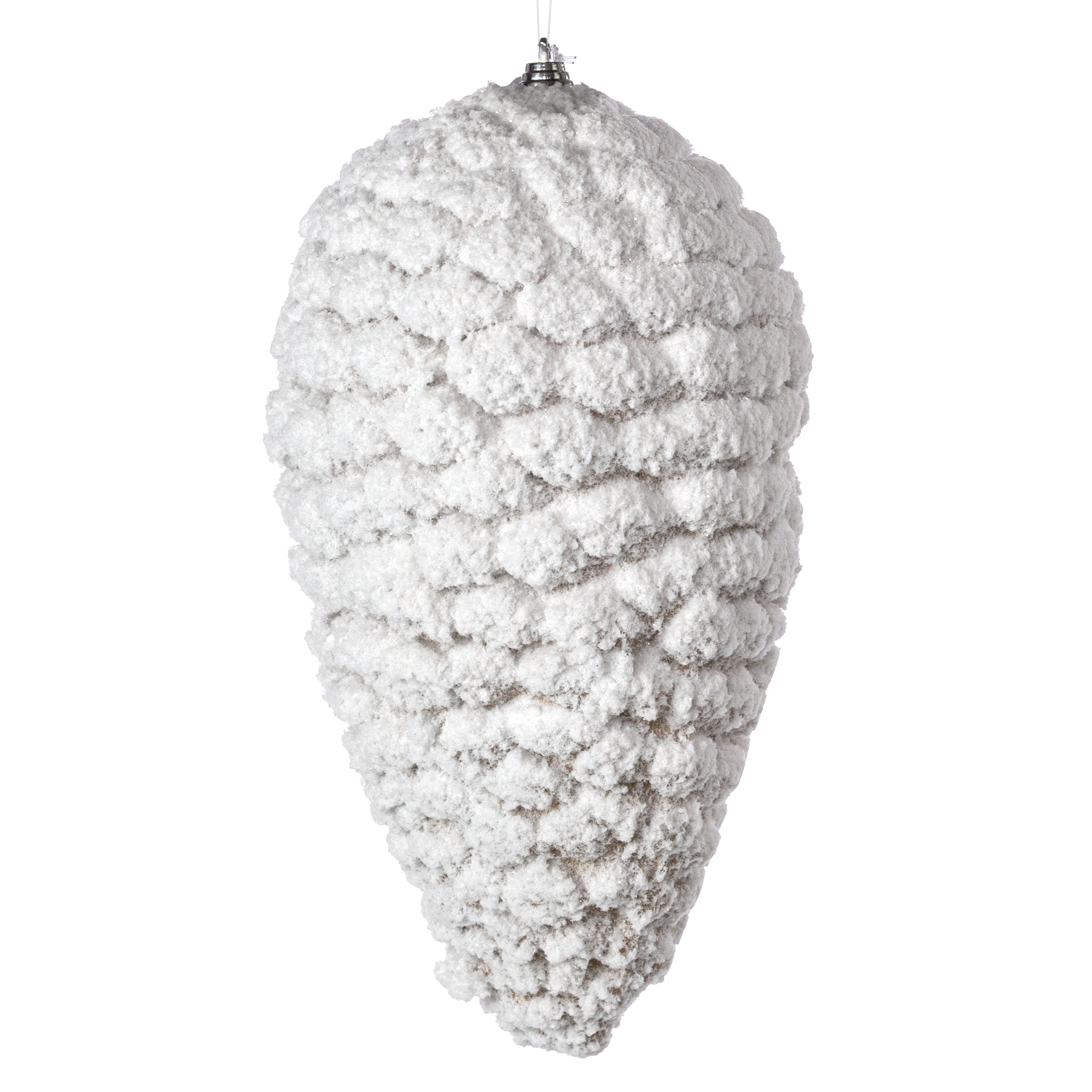 10" Flocked Pinecone Ornament: Snow Item Number: 86013SNOW