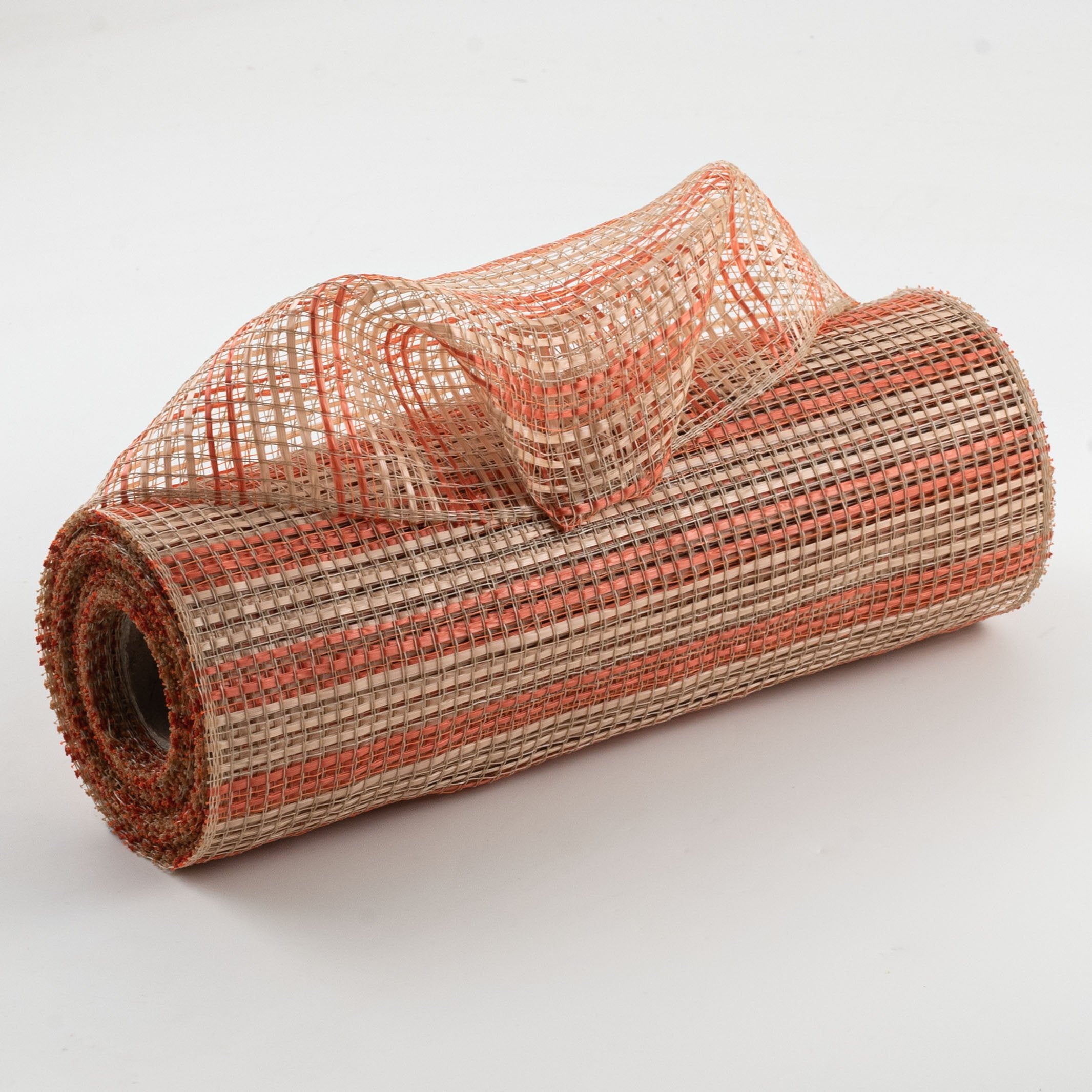 10" Horizontal Wide Strip Mesh: Natural & Dark Orange Item Number: RE8902TM