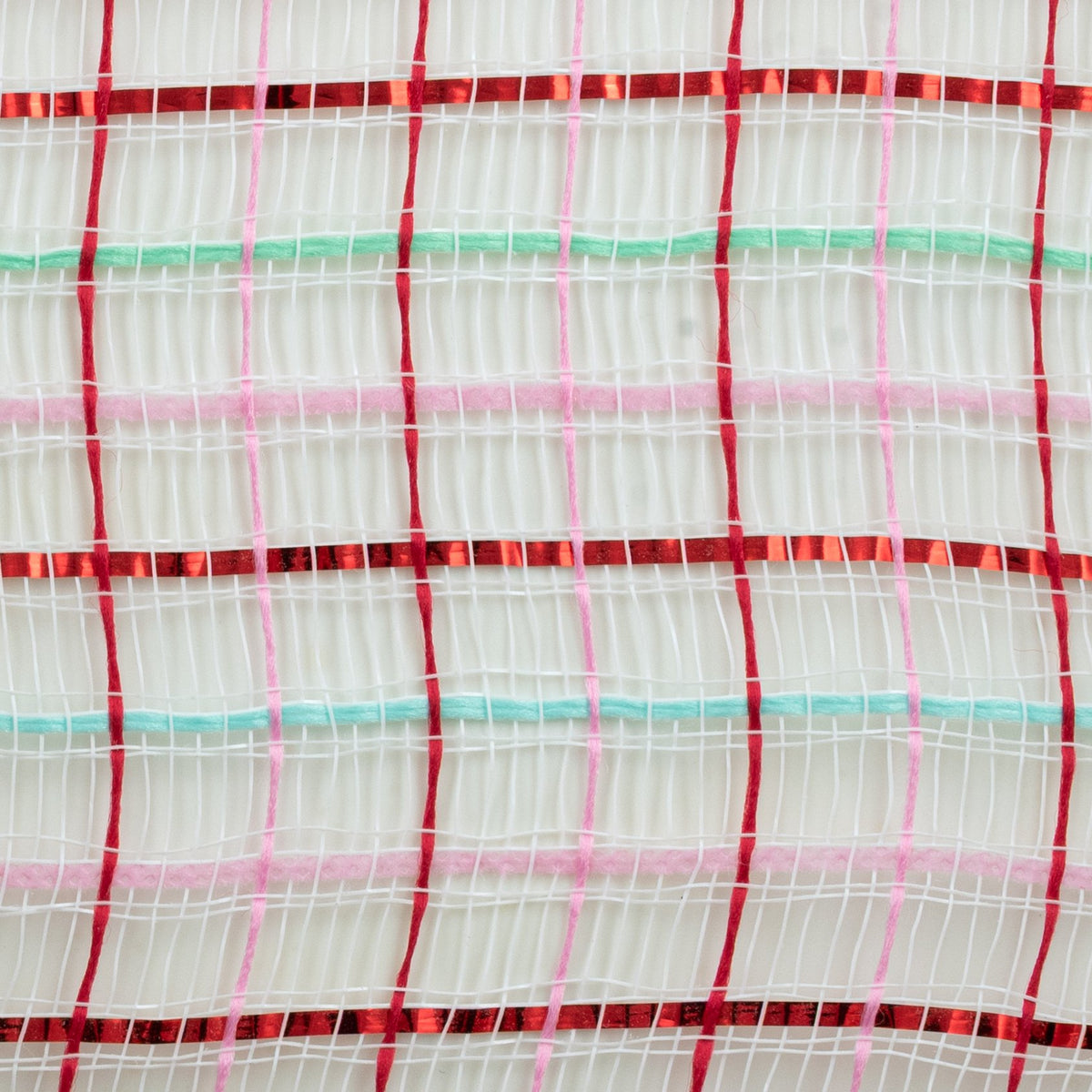 10" Tweed Metallic Mesh: Pink, Red, Aqua & Mint detail photo 3