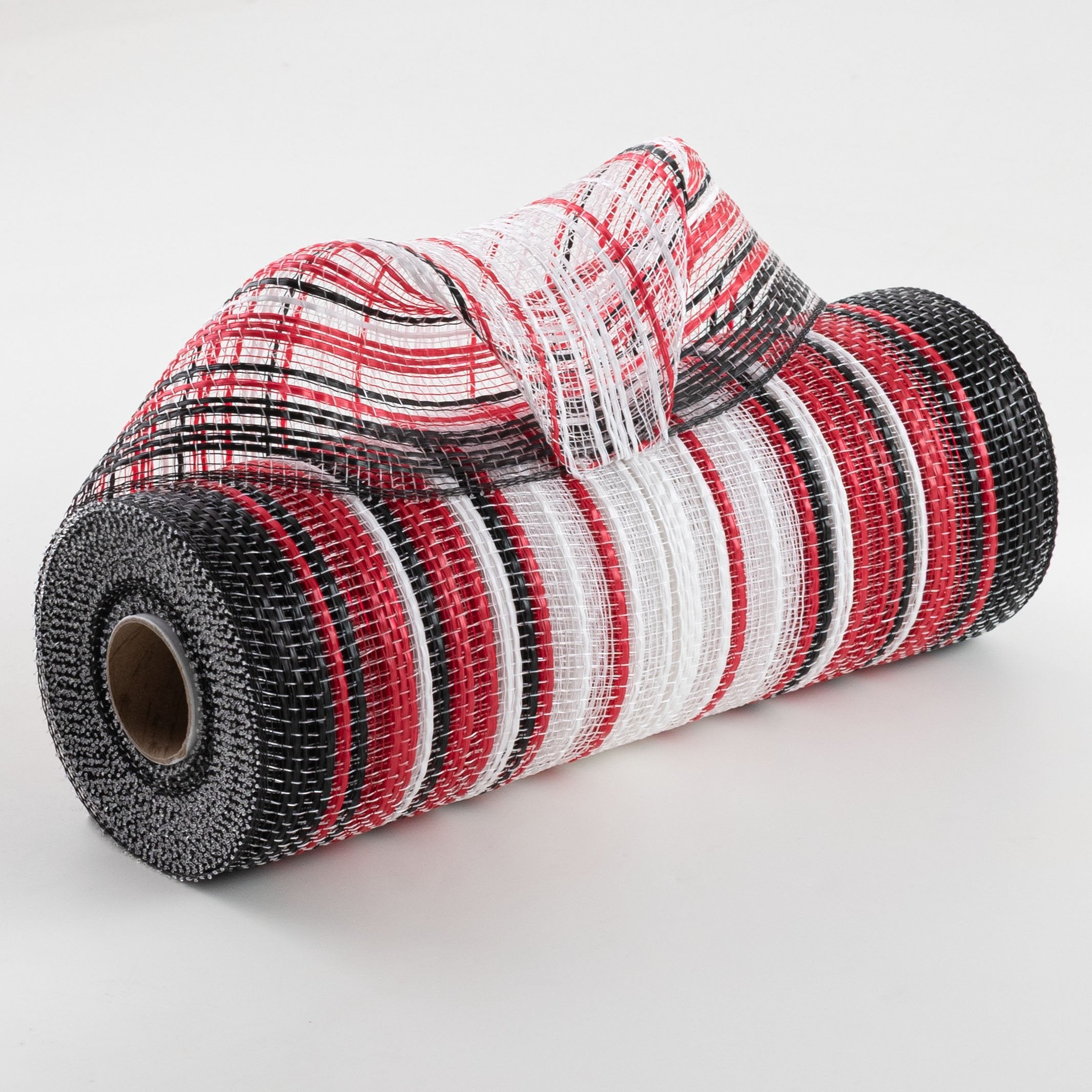 10" Vertical Wide Strip Ombré Mesh: Black, Red & White Item Number: RE13862M