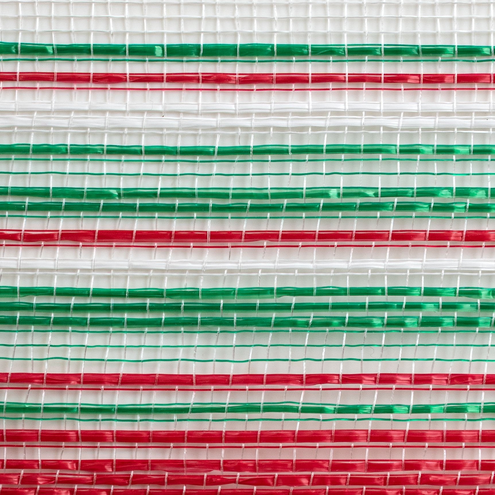 10" Vertical Wide Strip Ombré Mesh: Red, Emerald Green & White detail photo 3