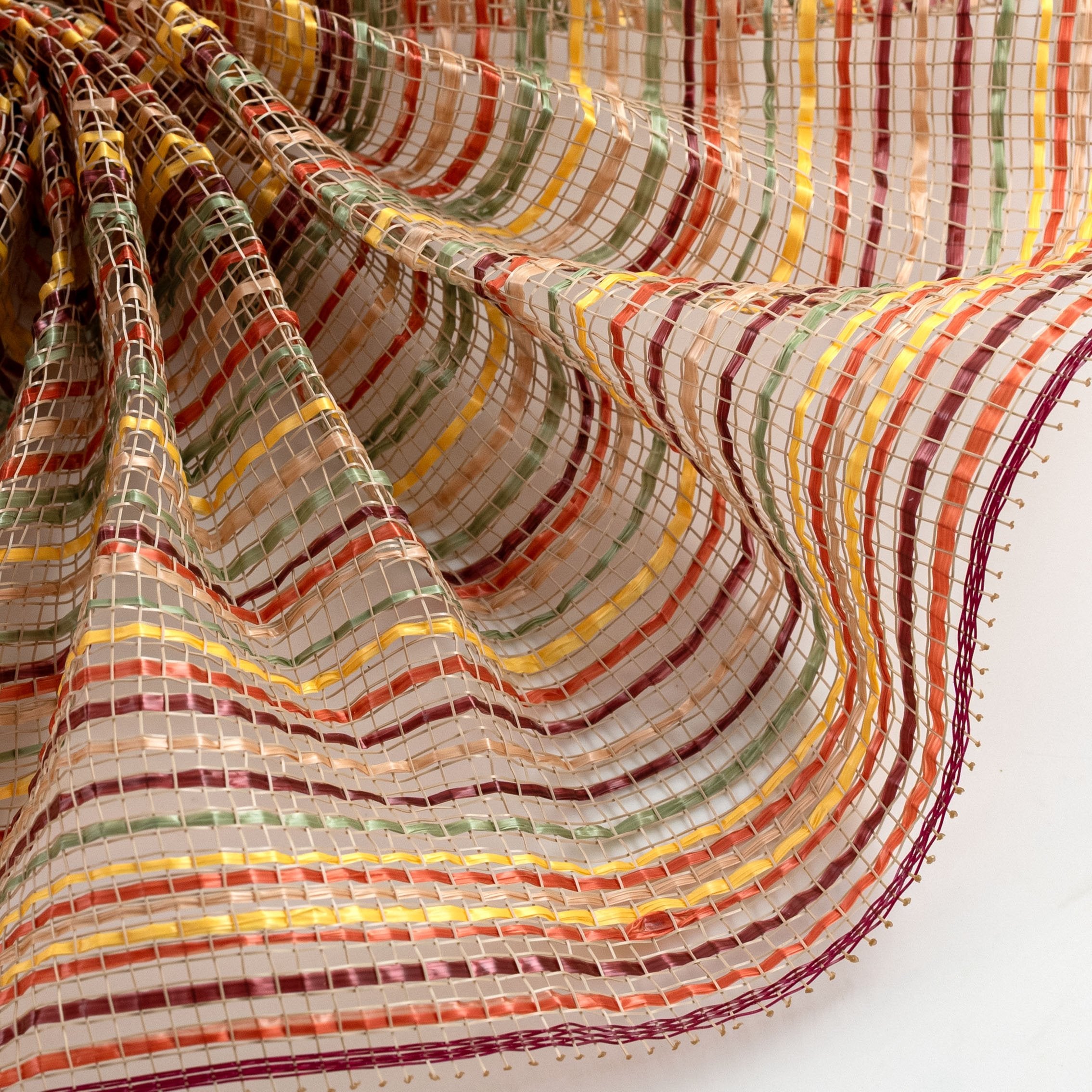 10" Vertical Wide Strip Striation Mesh: Fall Harvest Lifestyle Photo