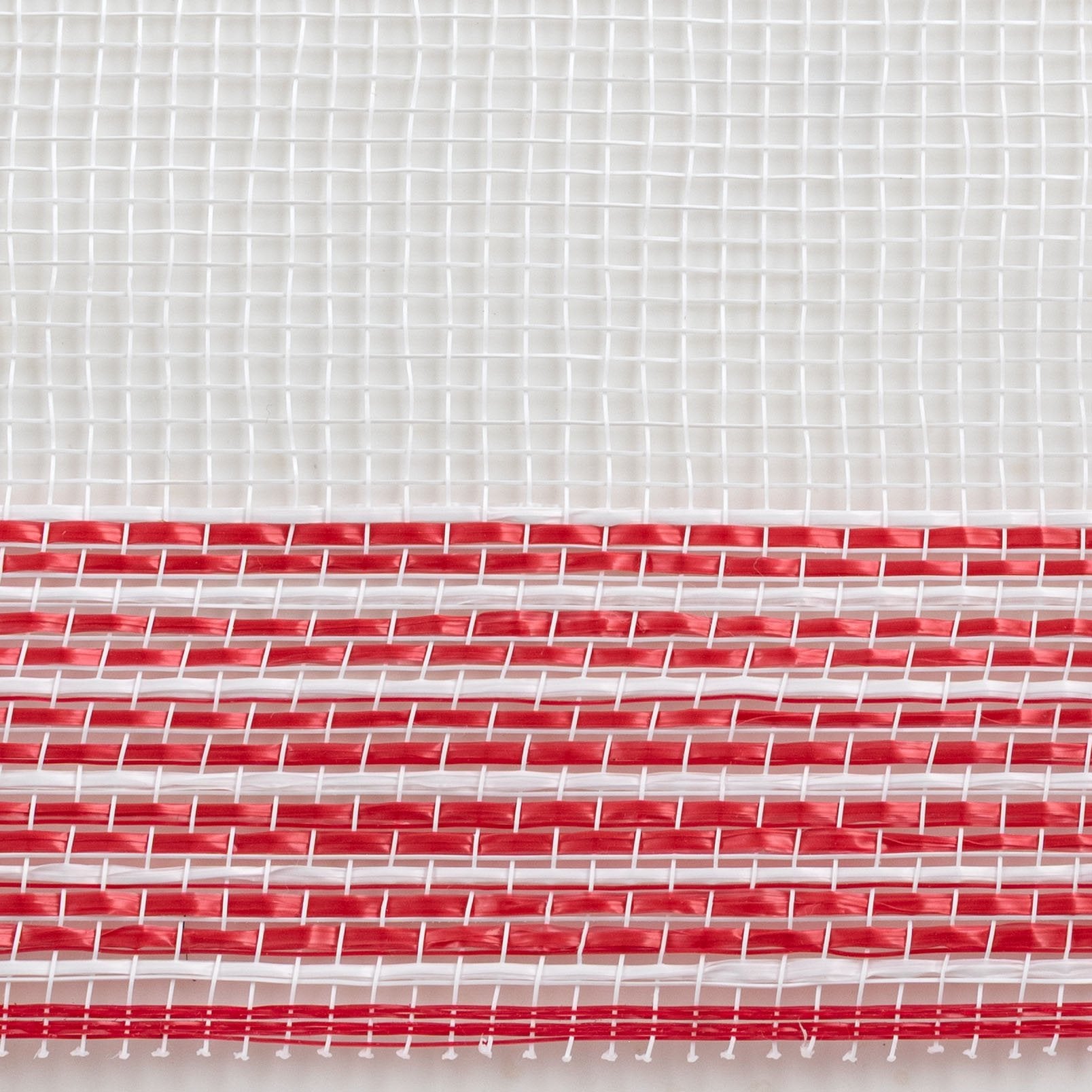 10" Wide Strip Border Stripe Mesh: Red & White detail photo 3