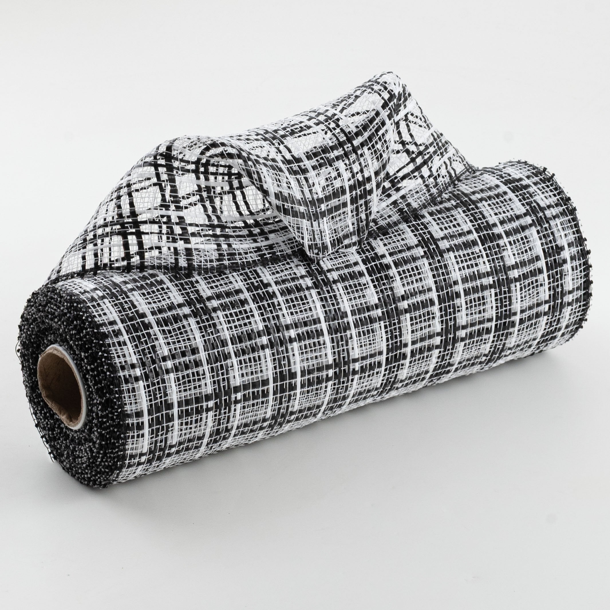 10" Wide Strip Plaid Mesh: Black & White Item Number: RE1384F6