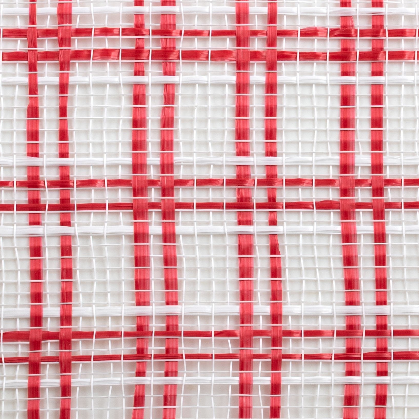 10" Wide Strip Plaid Mesh: Red & White detail photo 3