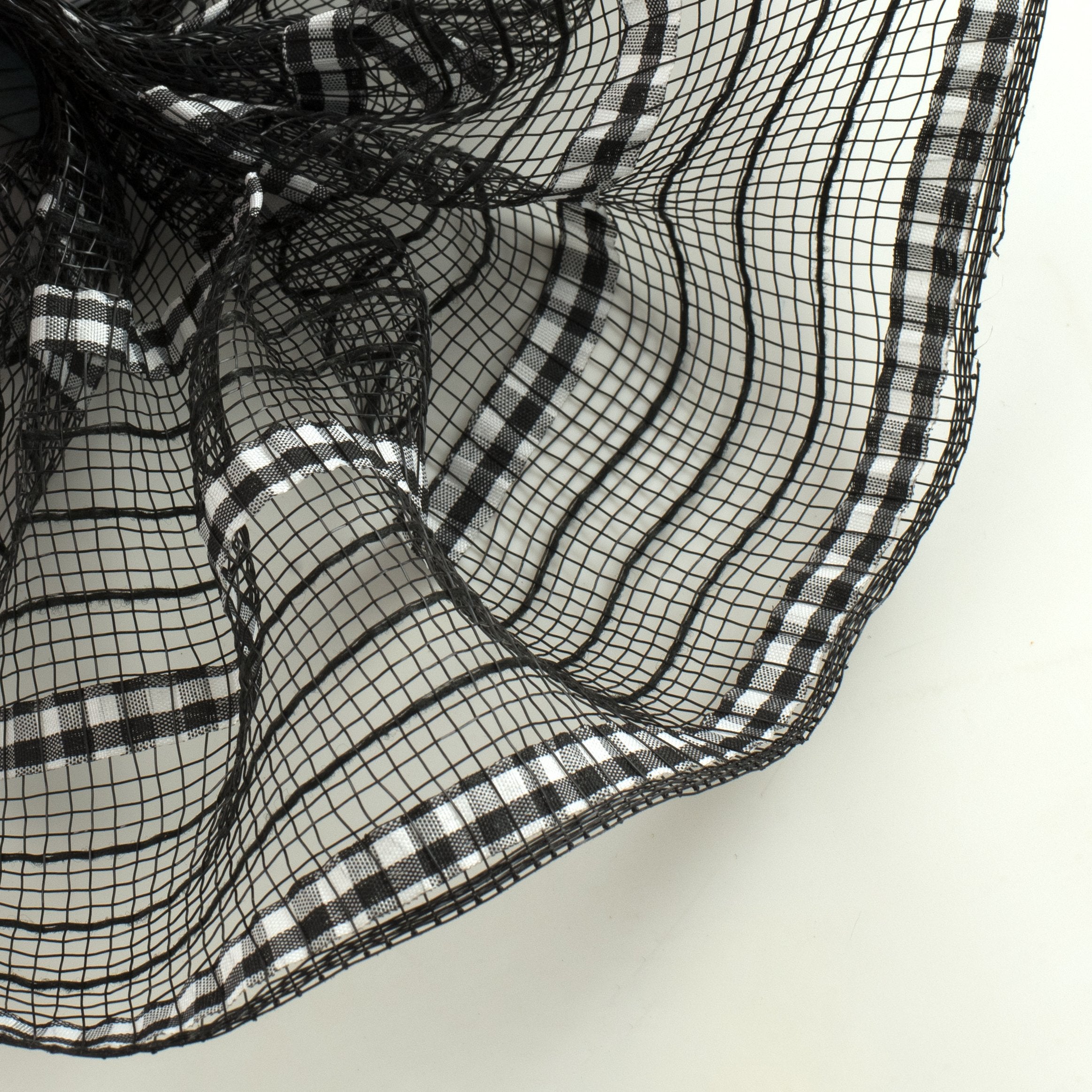 10" XL Wide Fabric & Faux Jute Mesh: Black & White Lifestyle Photo