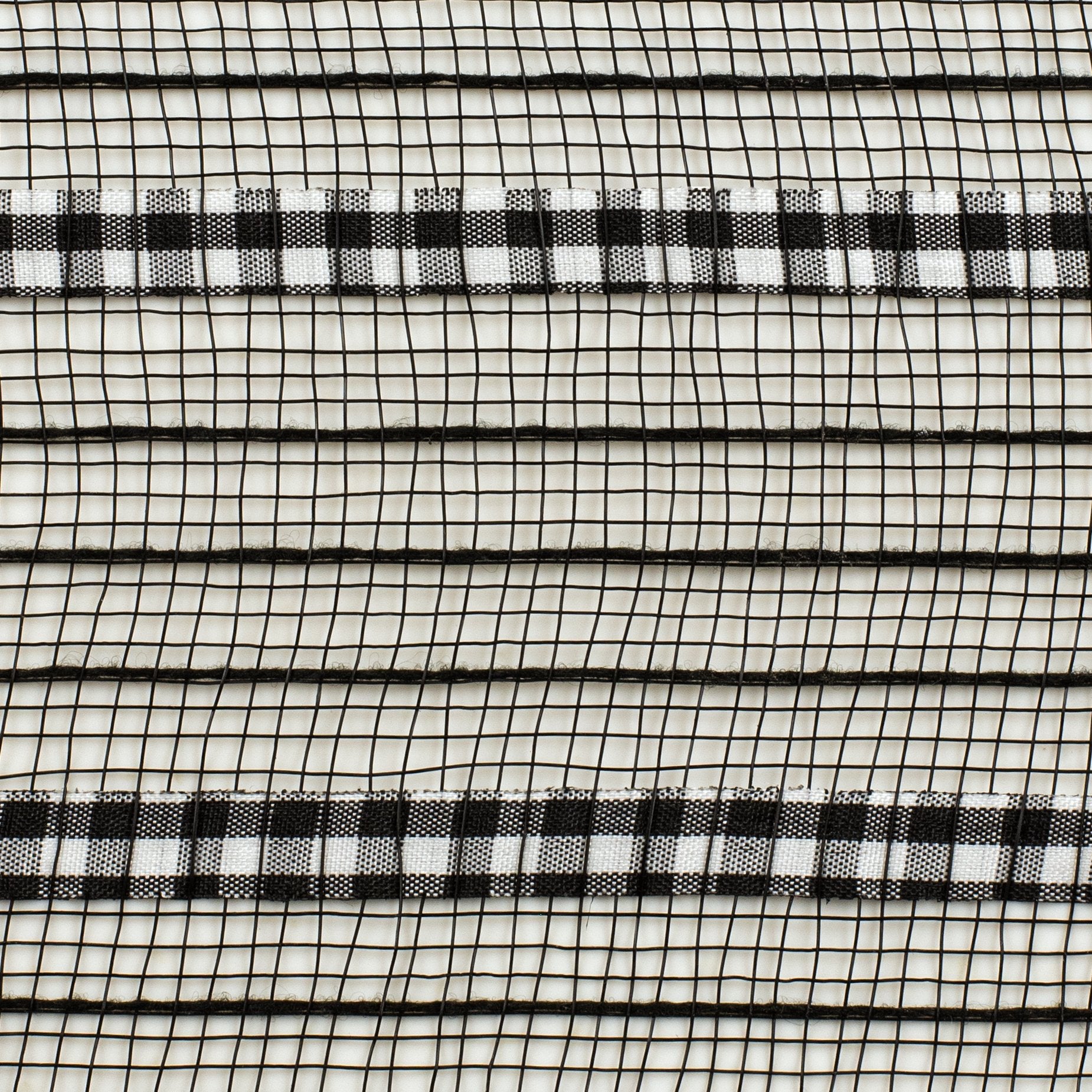 10" XL Wide Fabric & Faux Jute Mesh: Black & White detail photo 3