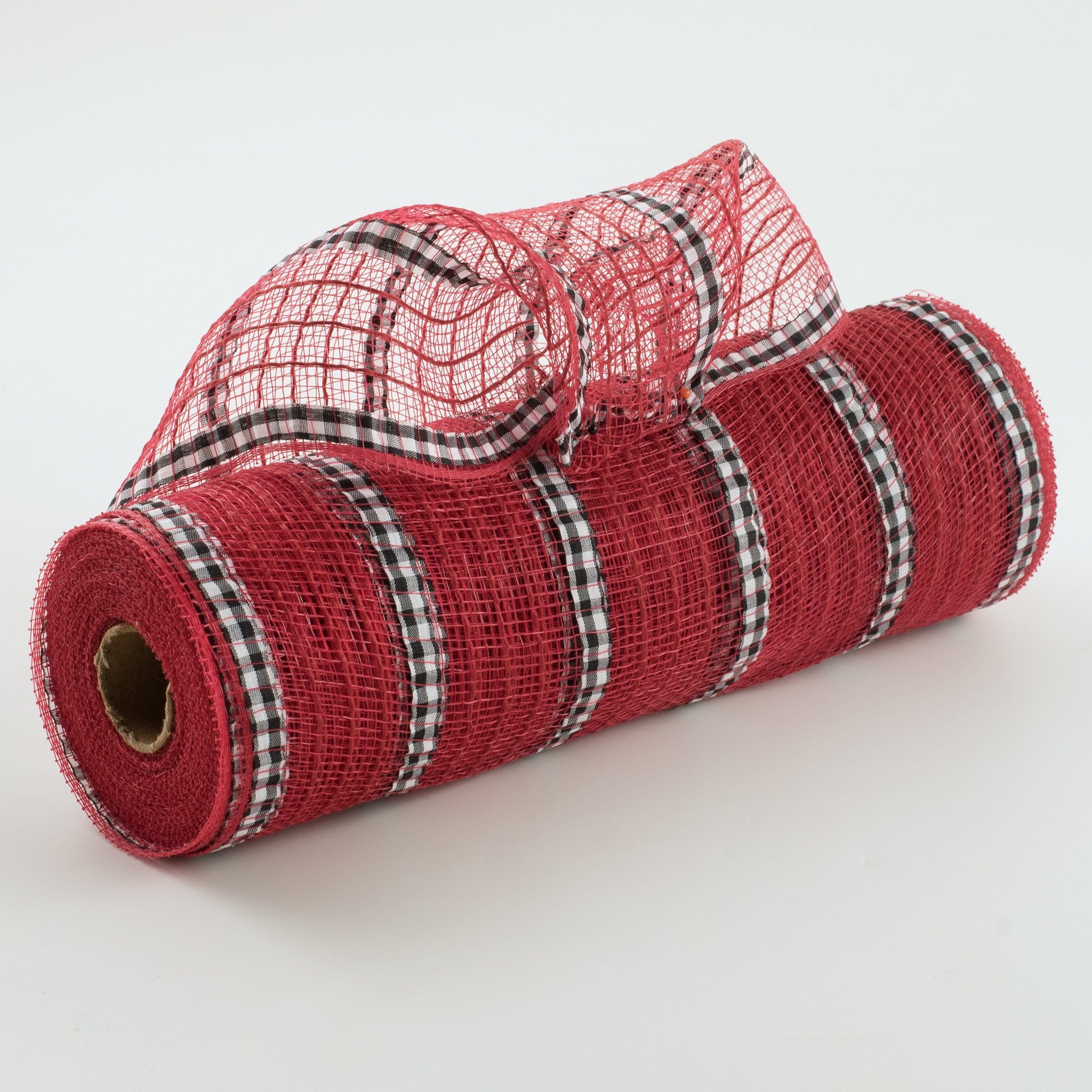 10" XL Wide Fabric & Faux Jute Mesh: Red, Black & White Item Number: RY8901H9