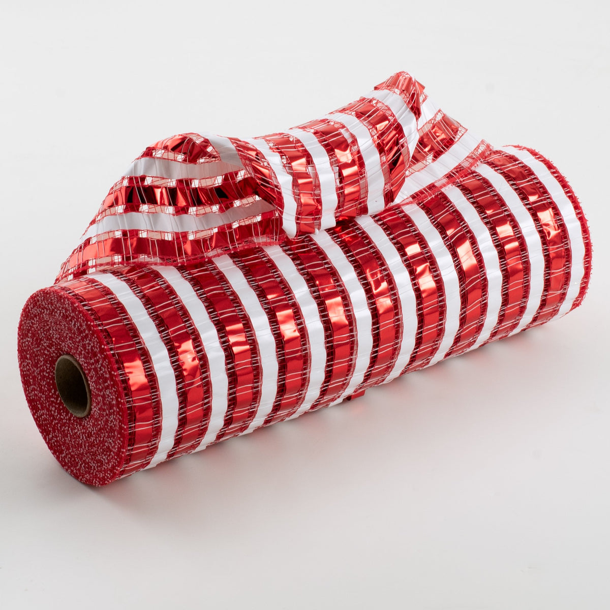 10" XL Wide Metallic Stripe Mesh: Red & White Item Number: XB266310-01