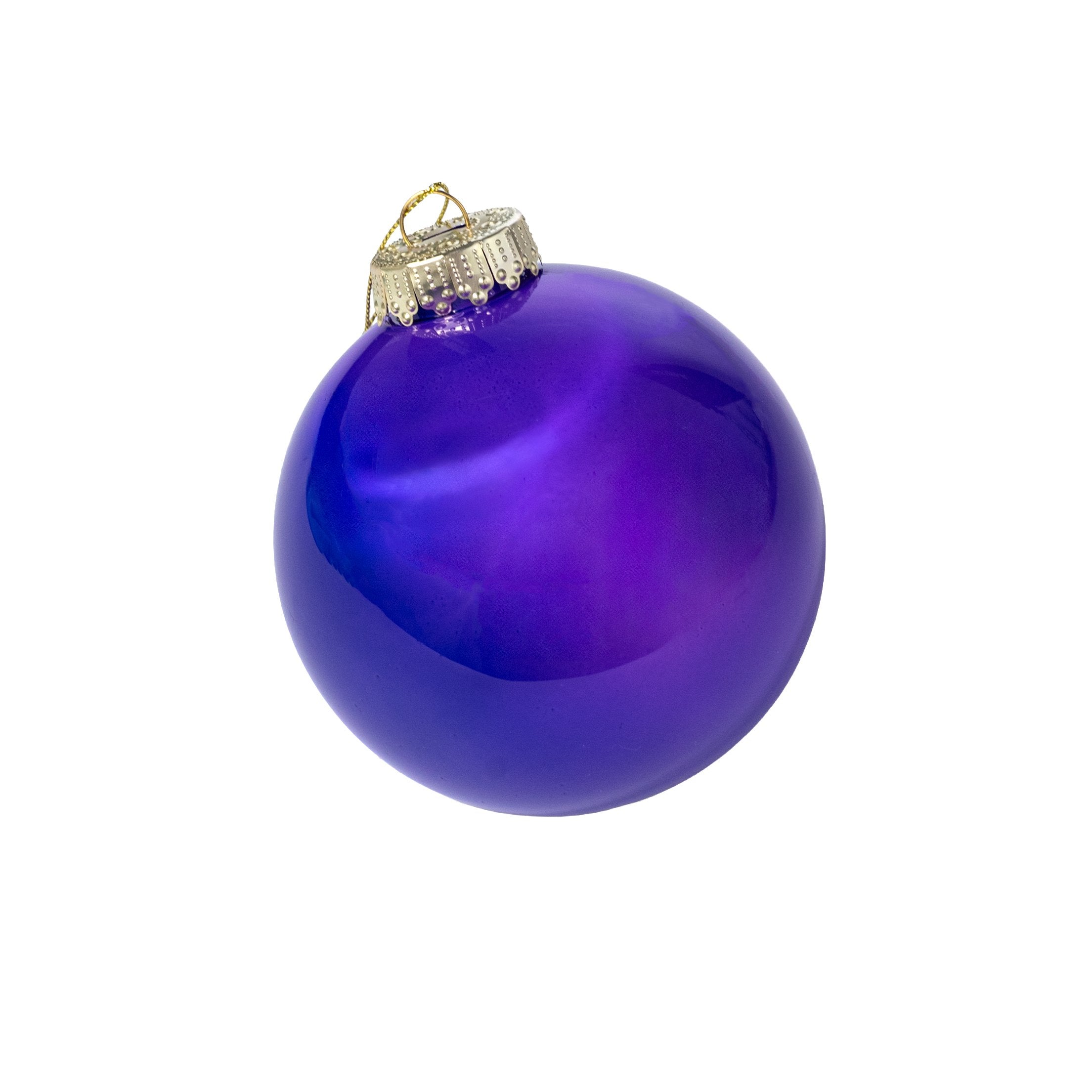 100mm Lacquered Glass-Look Shatterproof Ornament: Purple Item Number: XH966123