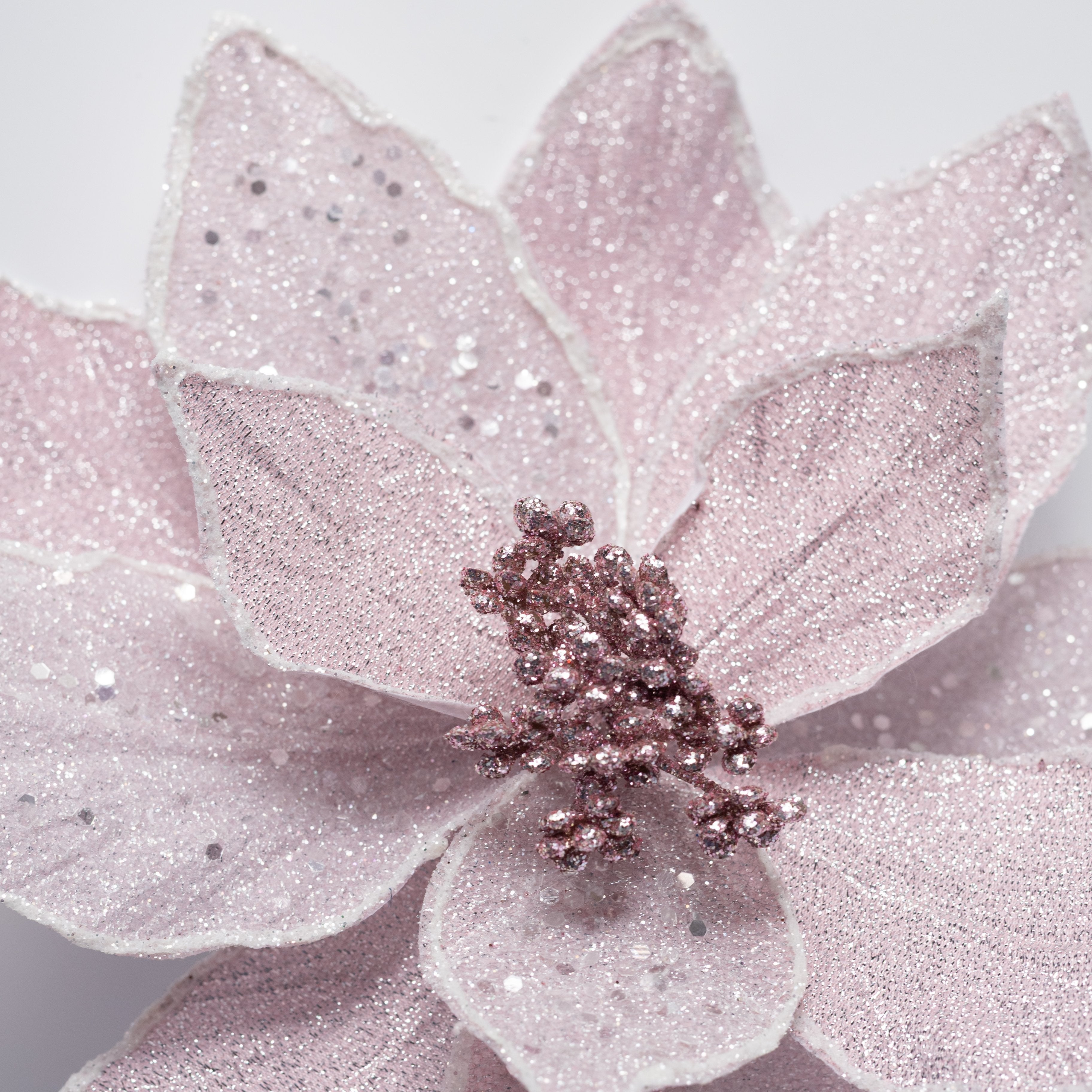 11" x 20" Sparkle Poinsettia Stem: Light Pink Lifestyle Photo