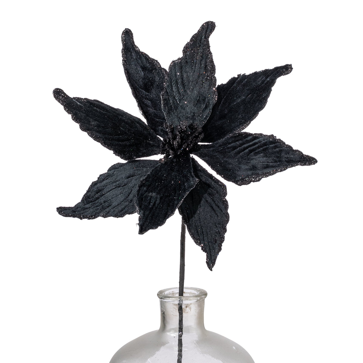 11" x 24" Velvet Poinsettia Stem: Black Item Number: 86775BK
