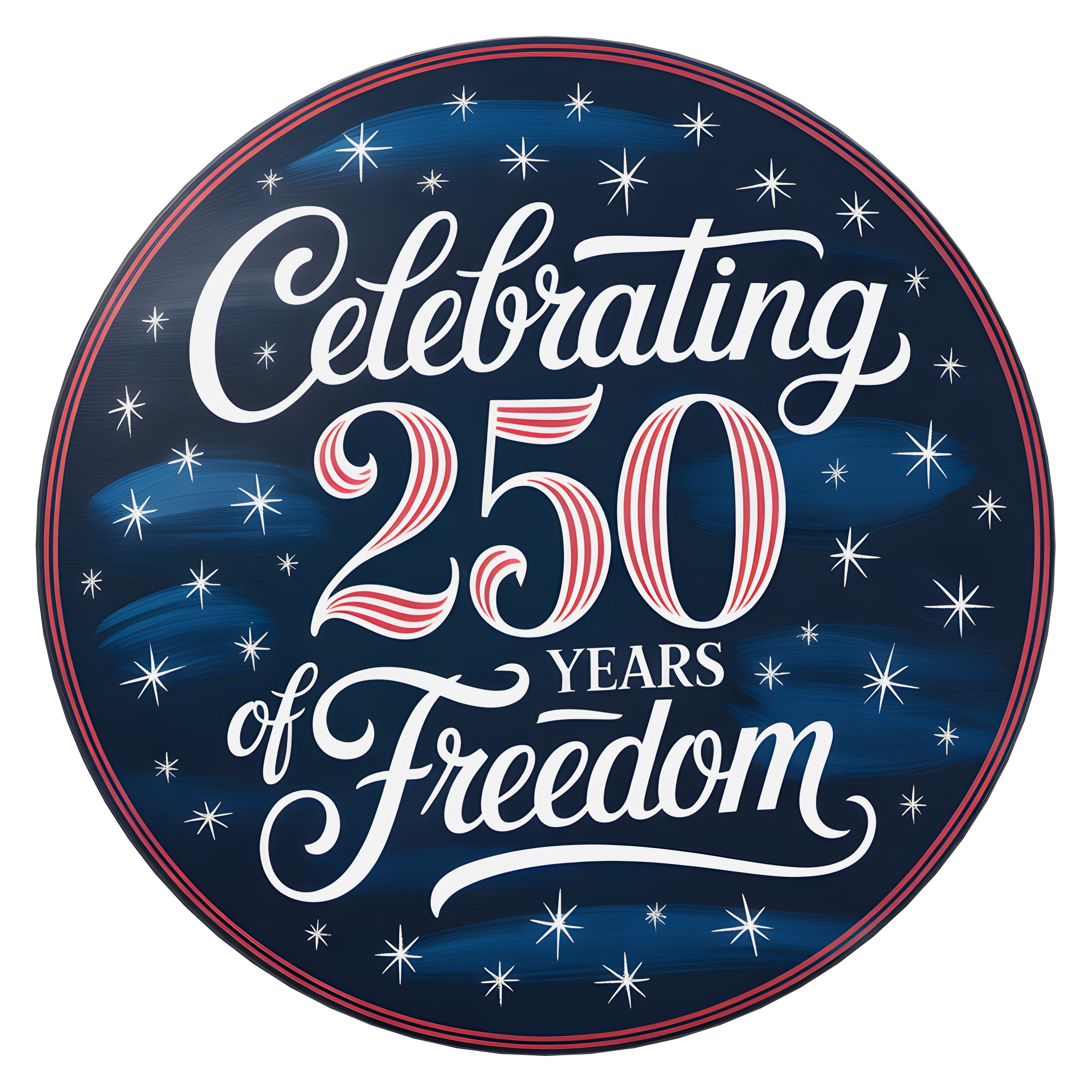 11.75" Round Waterproof Sign: Celebrating 250 Years of Freedom Item Number: CD1246NH-118
