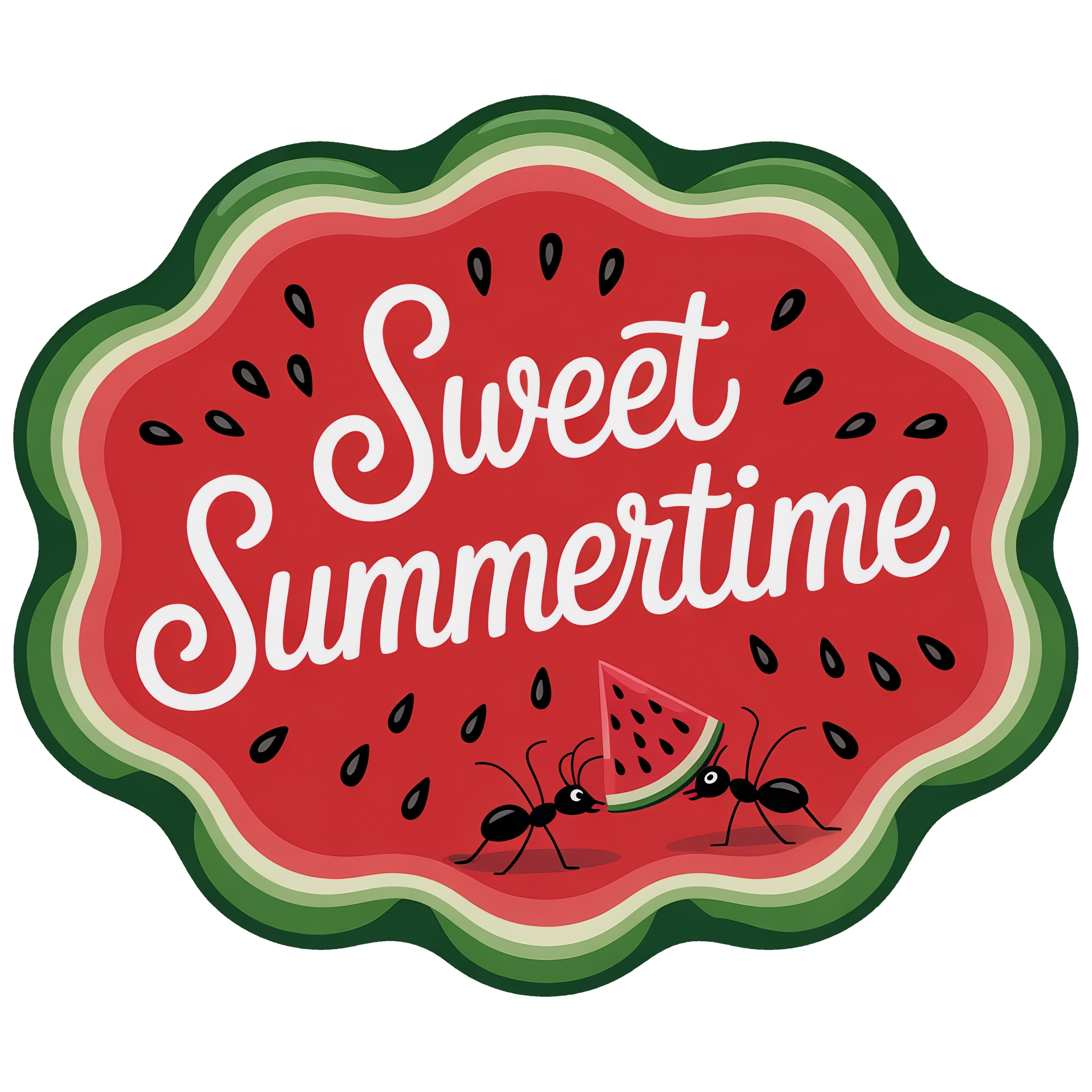 11.75" Scalloped Waterproof Sign: Sweet Summertime Watermelon Ants Item Number: CD1191NH-118